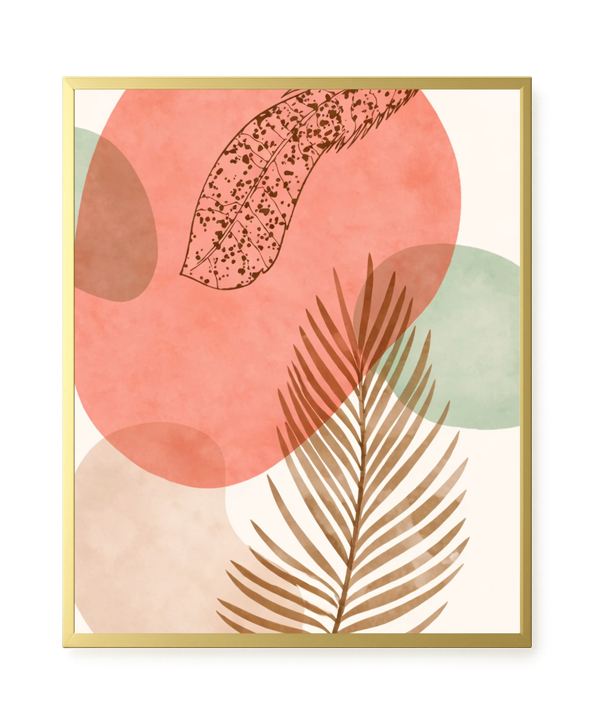 Tropical leaves with soft neutral background Canvas Wall Art