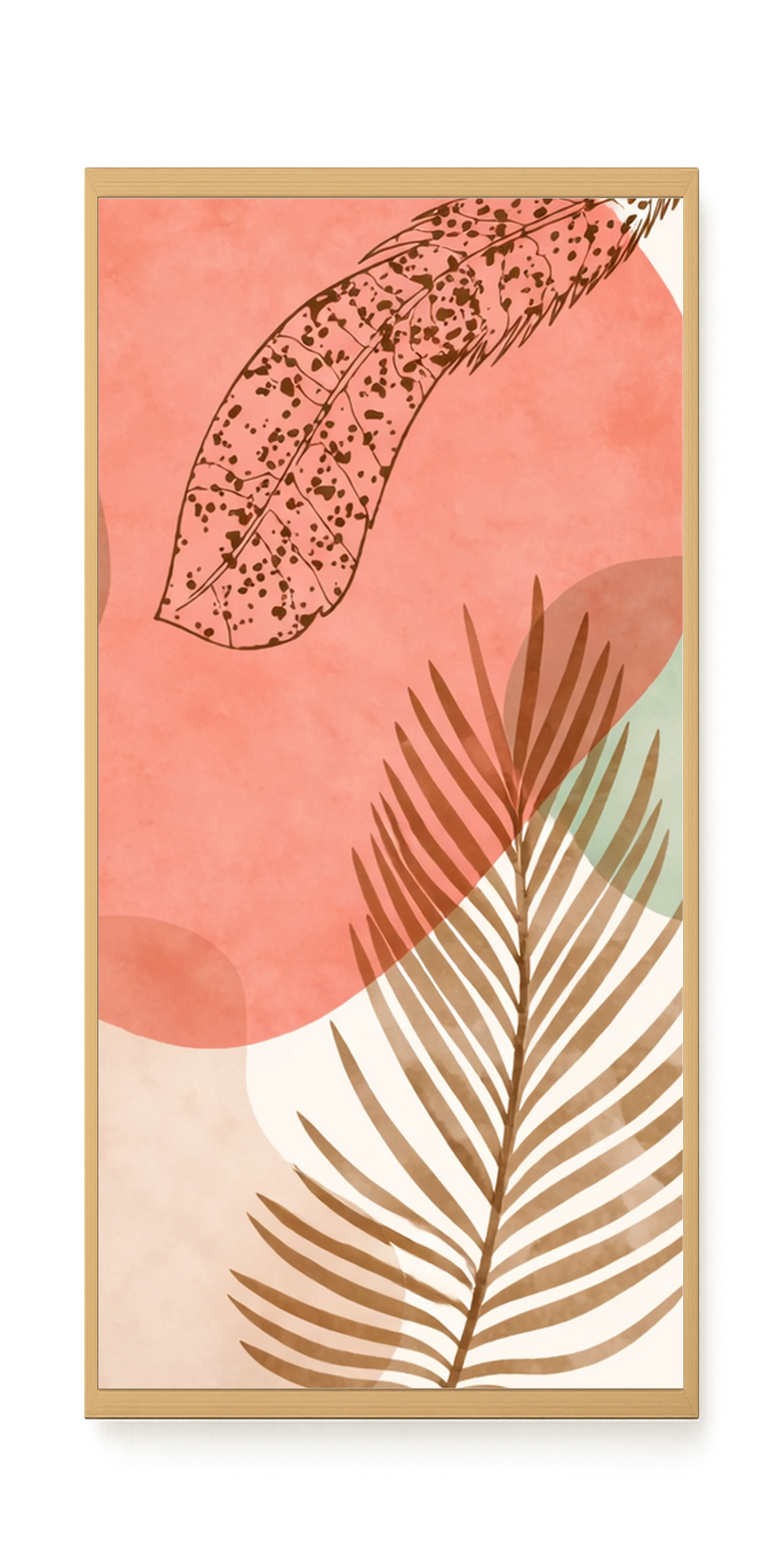 Tropical leaves with soft neutral background Canvas Wall Art