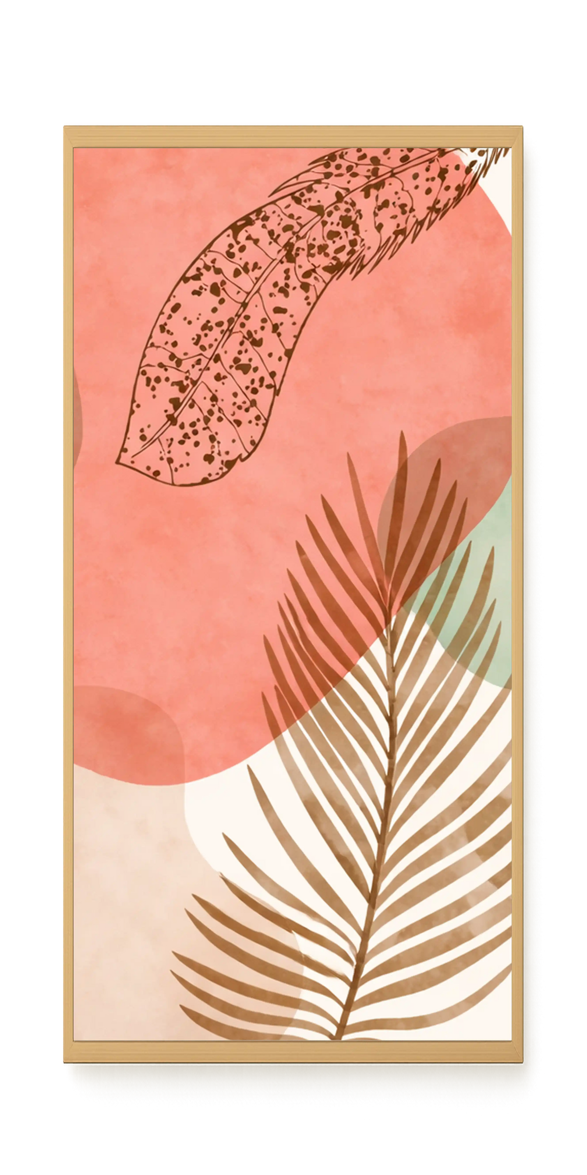 Tropical leaves with soft neutral background Canvas Wall Art