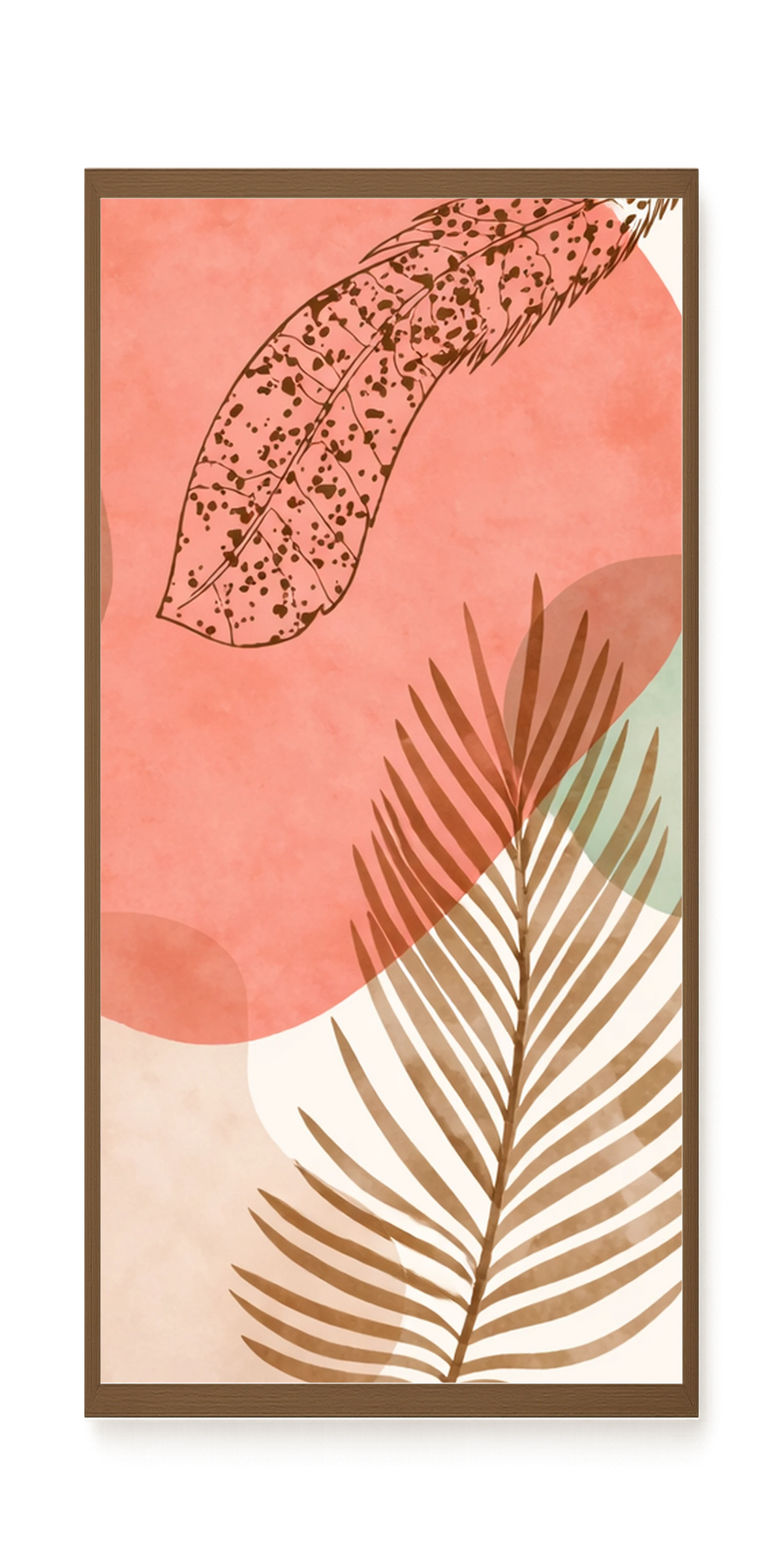 Tropical leaves with soft neutral background Canvas Wall Art