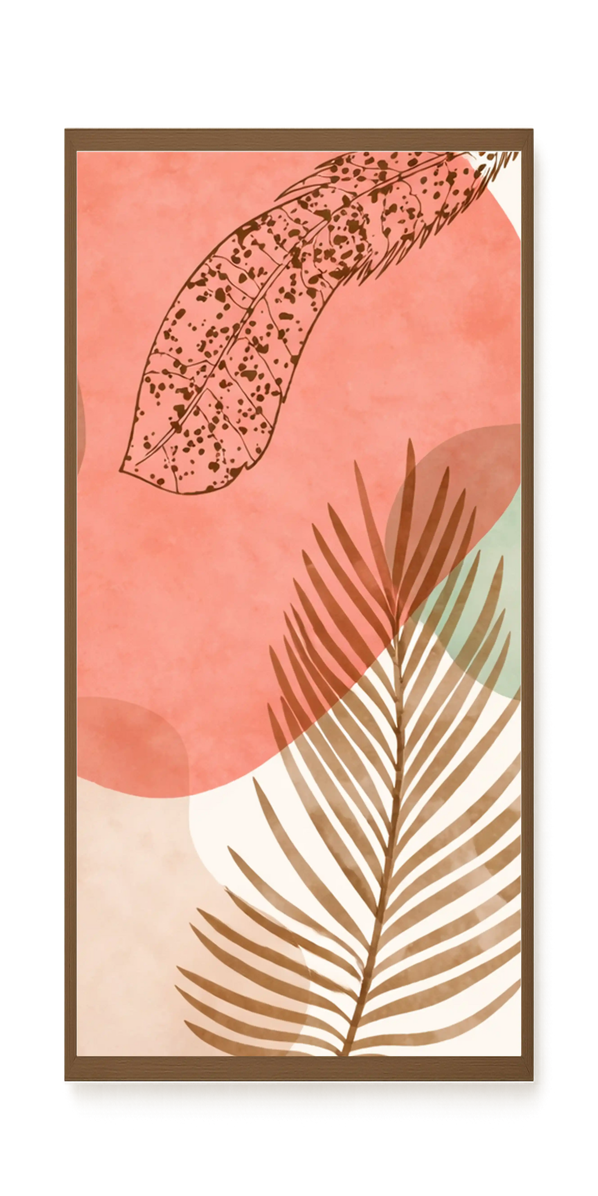 Tropical leaves with soft neutral background Canvas Wall Art