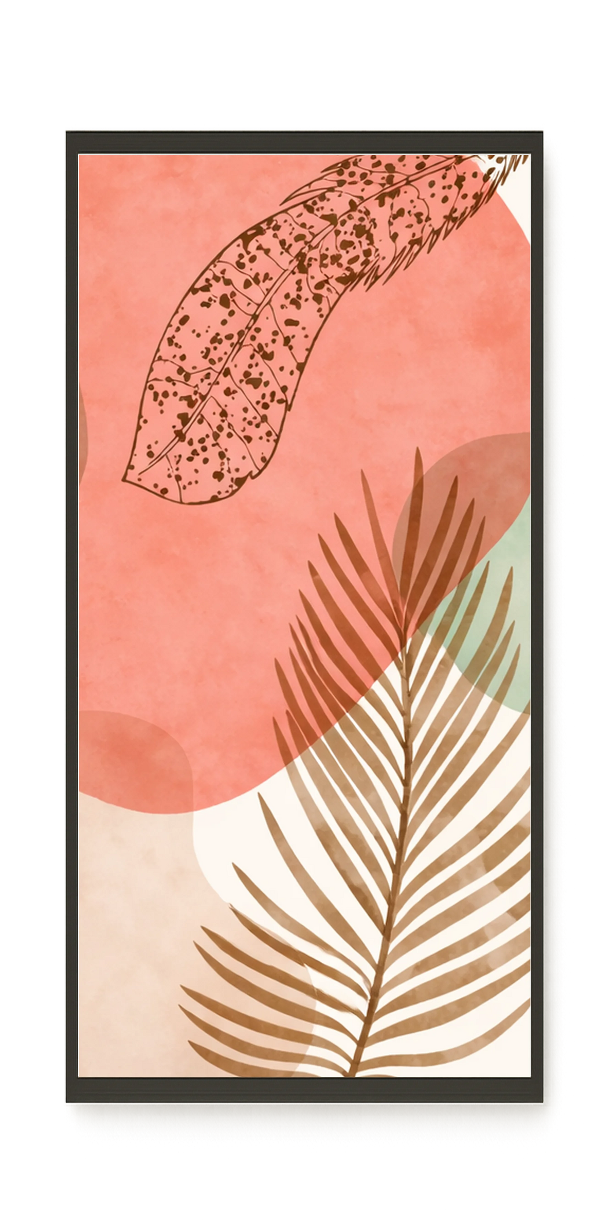 Tropical leaves with soft neutral background Canvas Wall Art