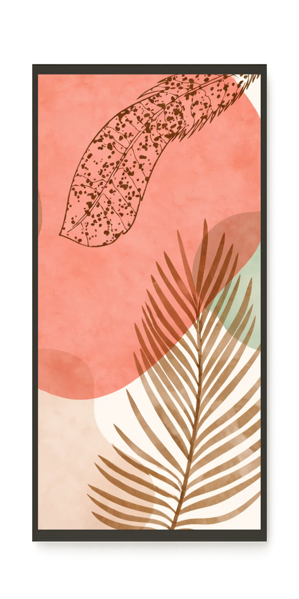 Tropical leaves with soft neutral background Canvas Wall Art