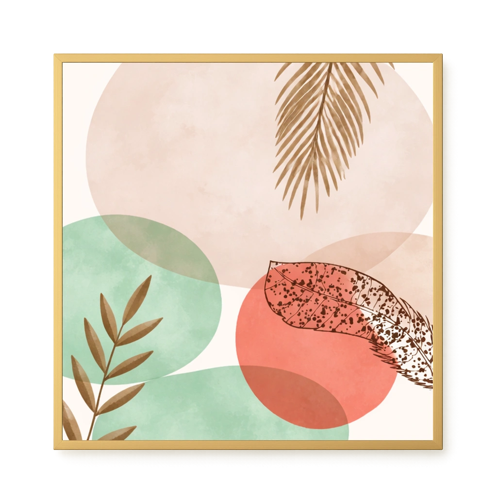 Organic botanical composition with soft colors Canvas Wall Art