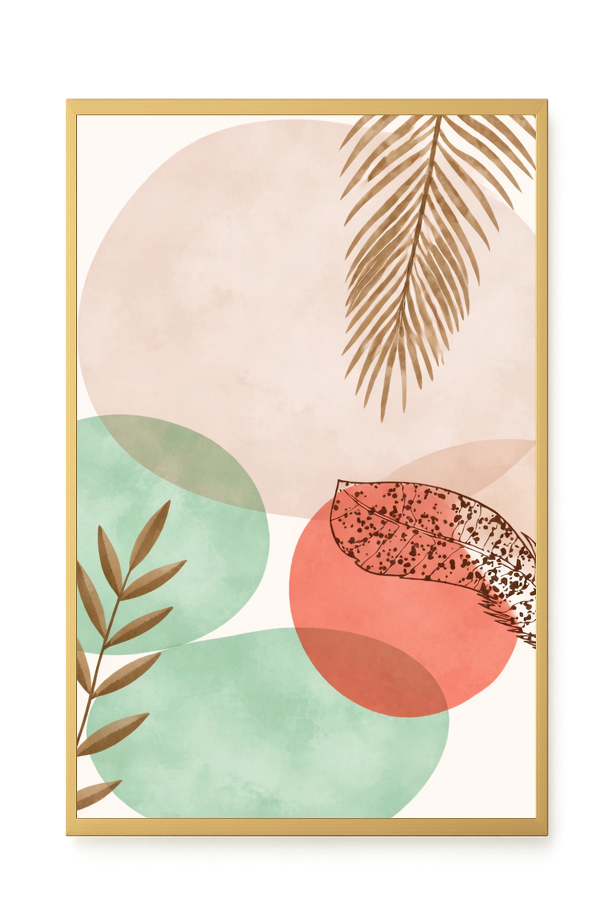 Organic botanical composition with soft colors Canvas Wall Art