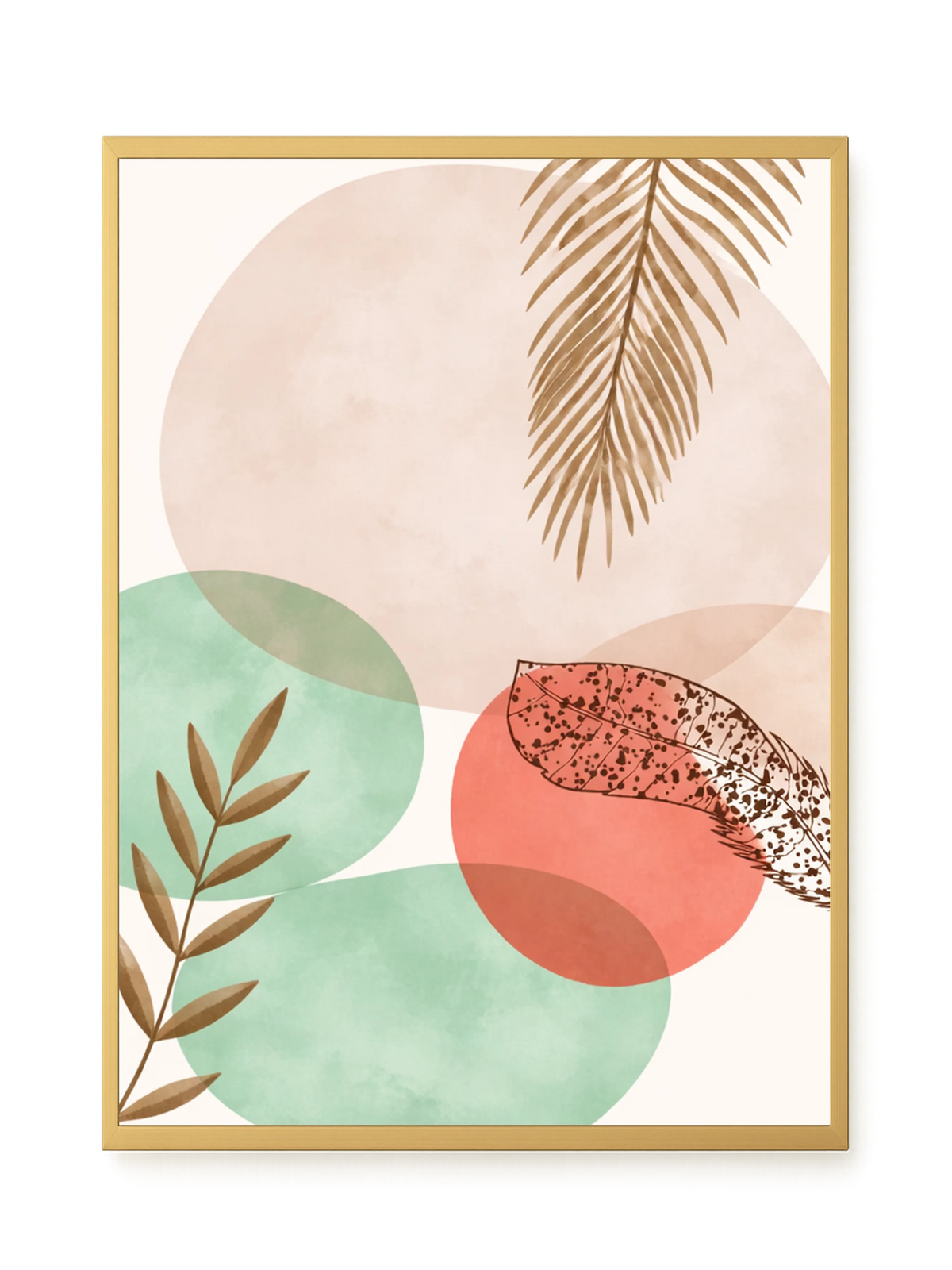 Organic botanical composition with soft colors Canvas Wall Art