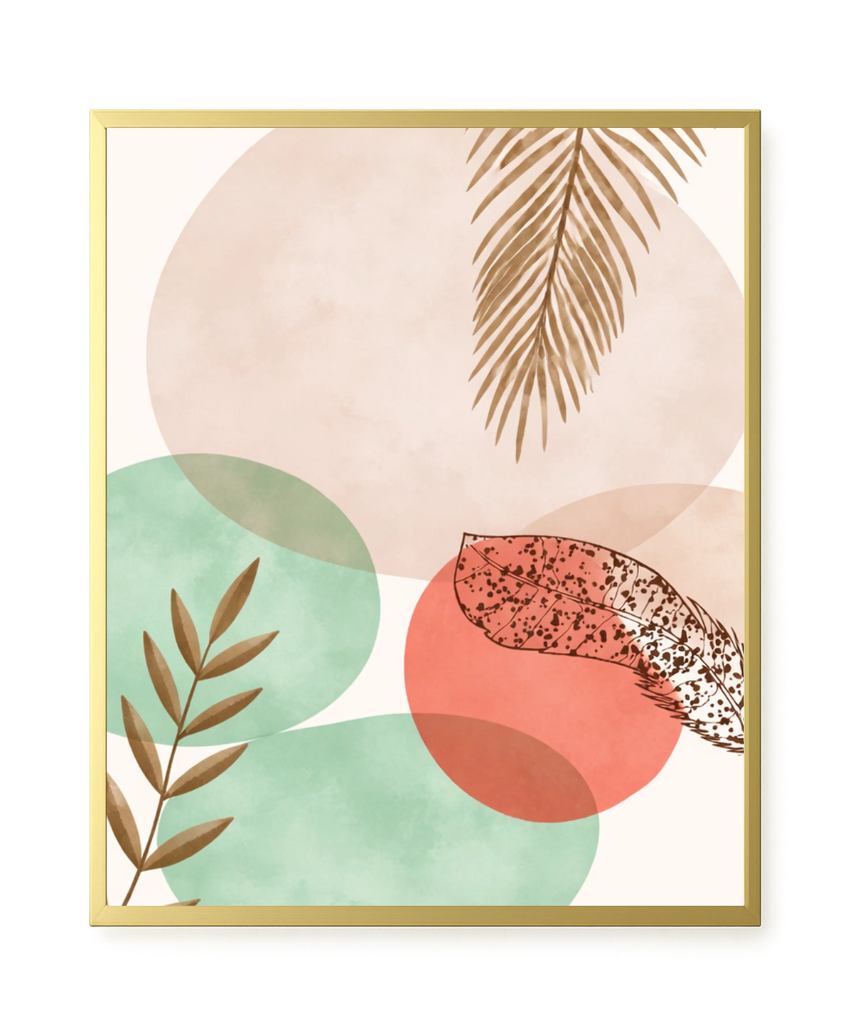 Organic botanical composition with soft colors Canvas Wall Art