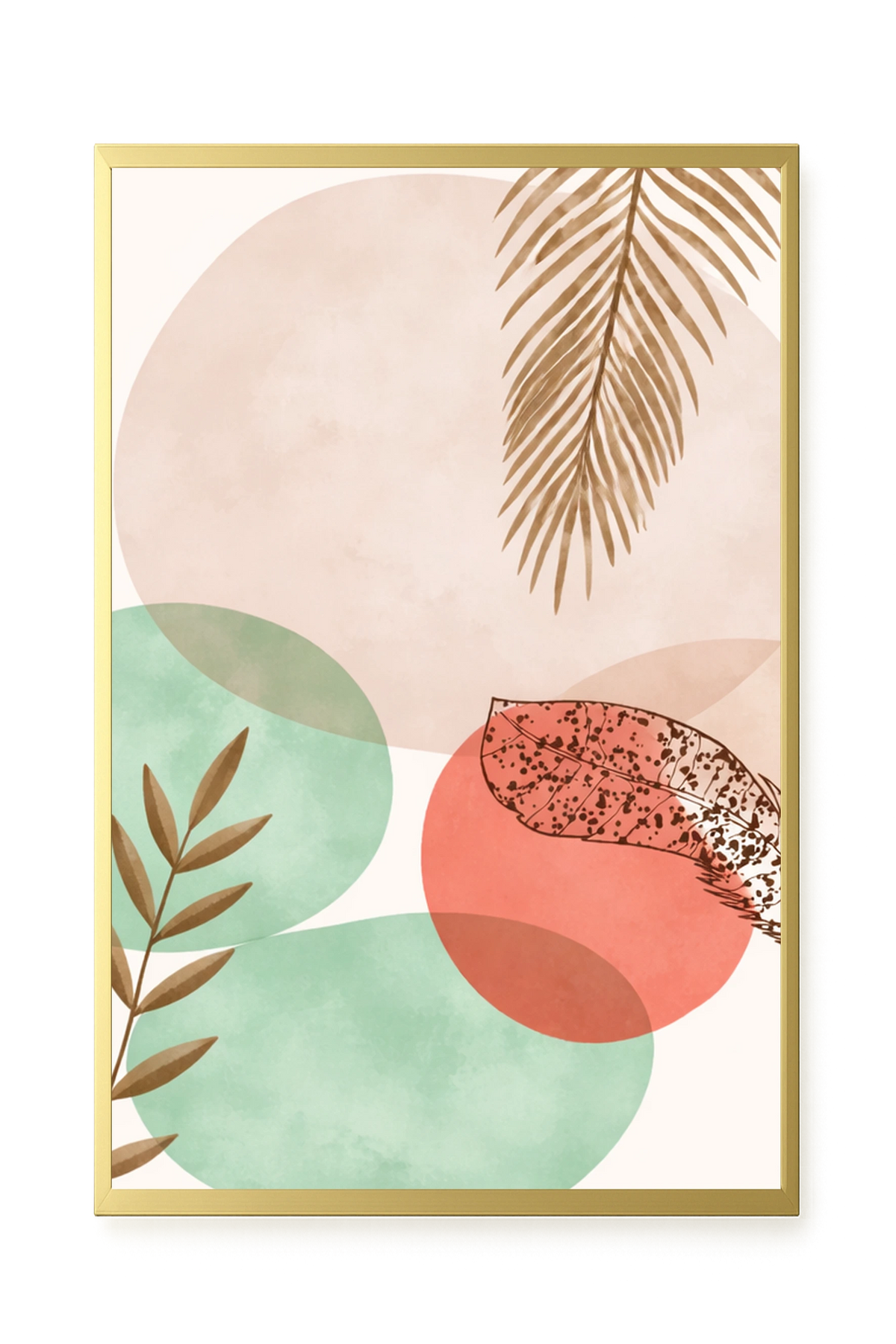 Organic botanical composition with soft colors Canvas Wall Art