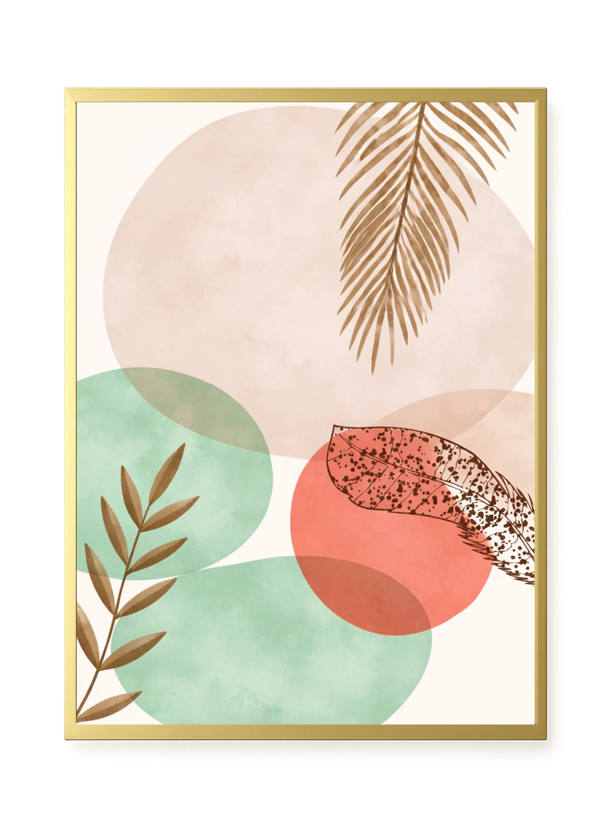 Organic botanical composition with soft colors Canvas Wall Art