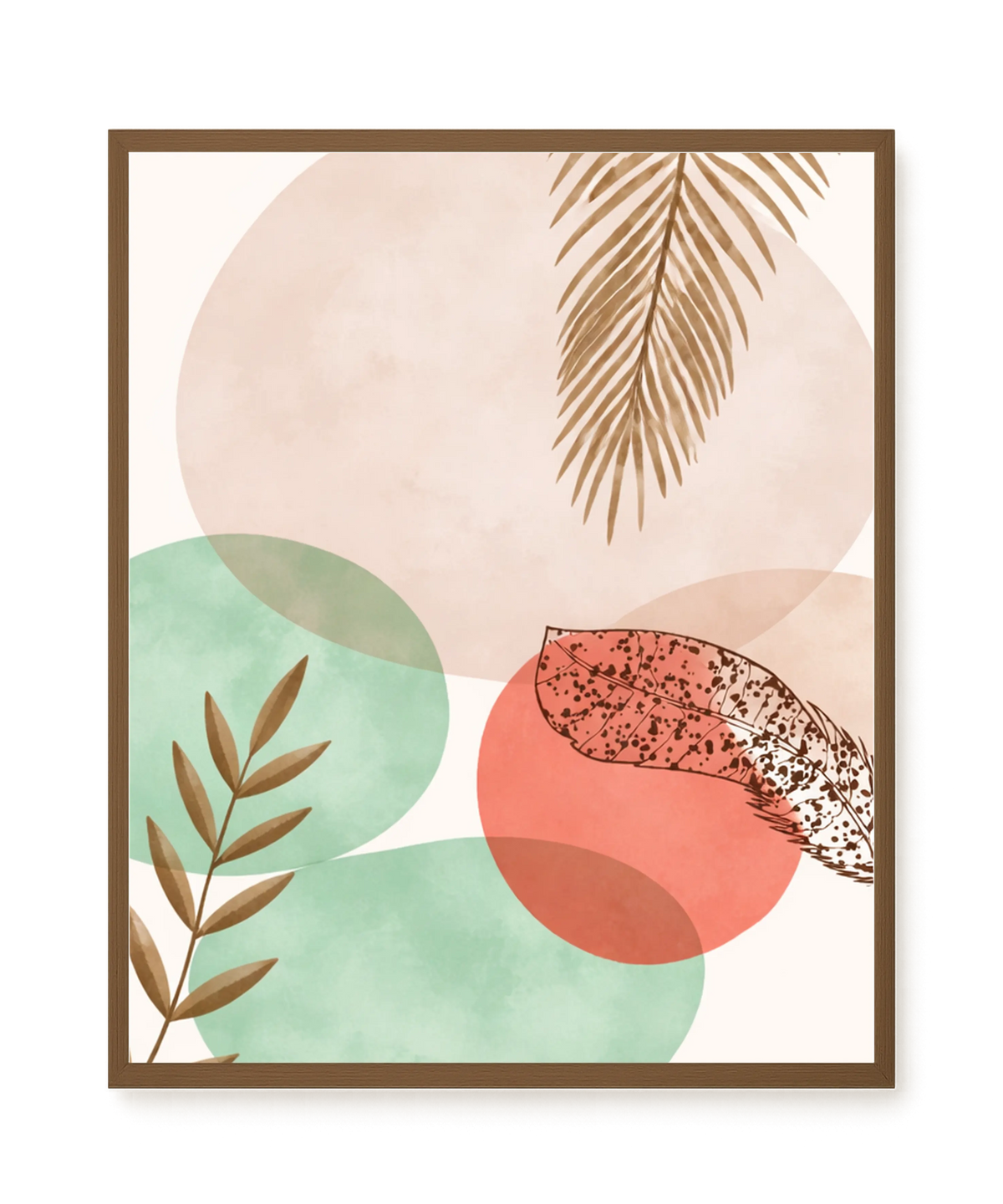 Organic botanical composition with soft colors Canvas Wall Art
