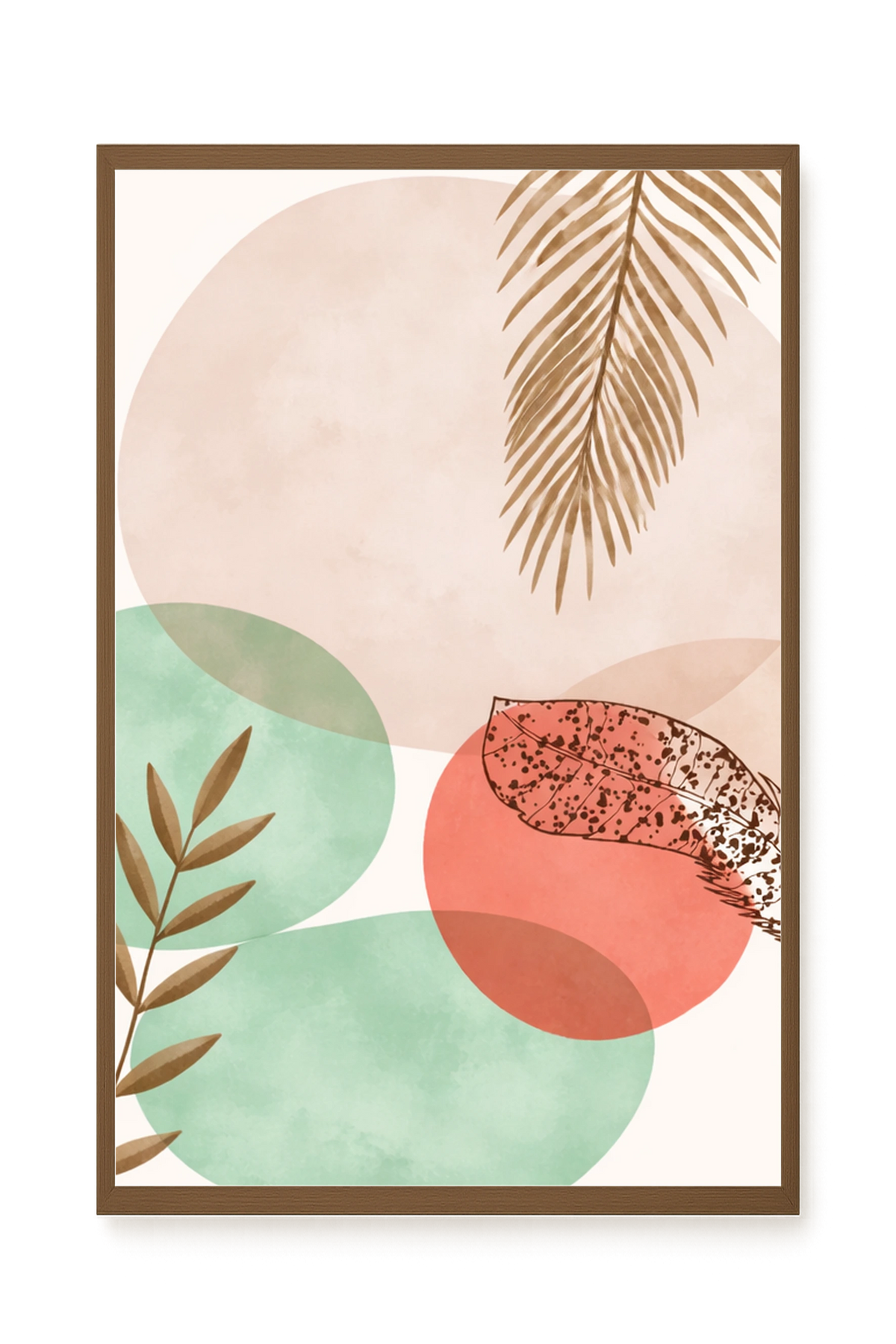 Organic botanical composition with soft colors Canvas Wall Art