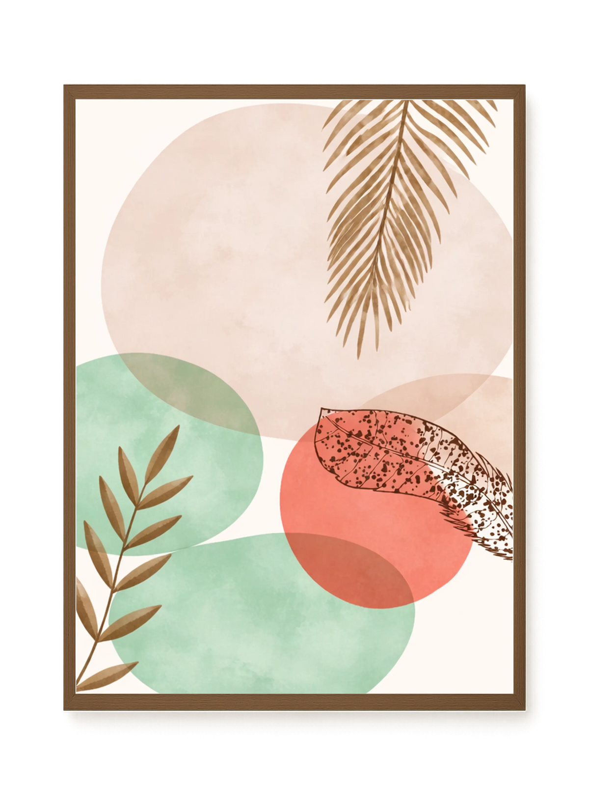Organic botanical composition with soft colors Canvas Wall Art