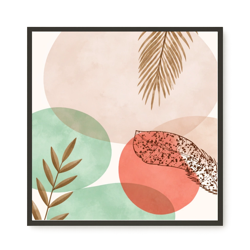 Organic botanical composition with soft colors Canvas Wall Art