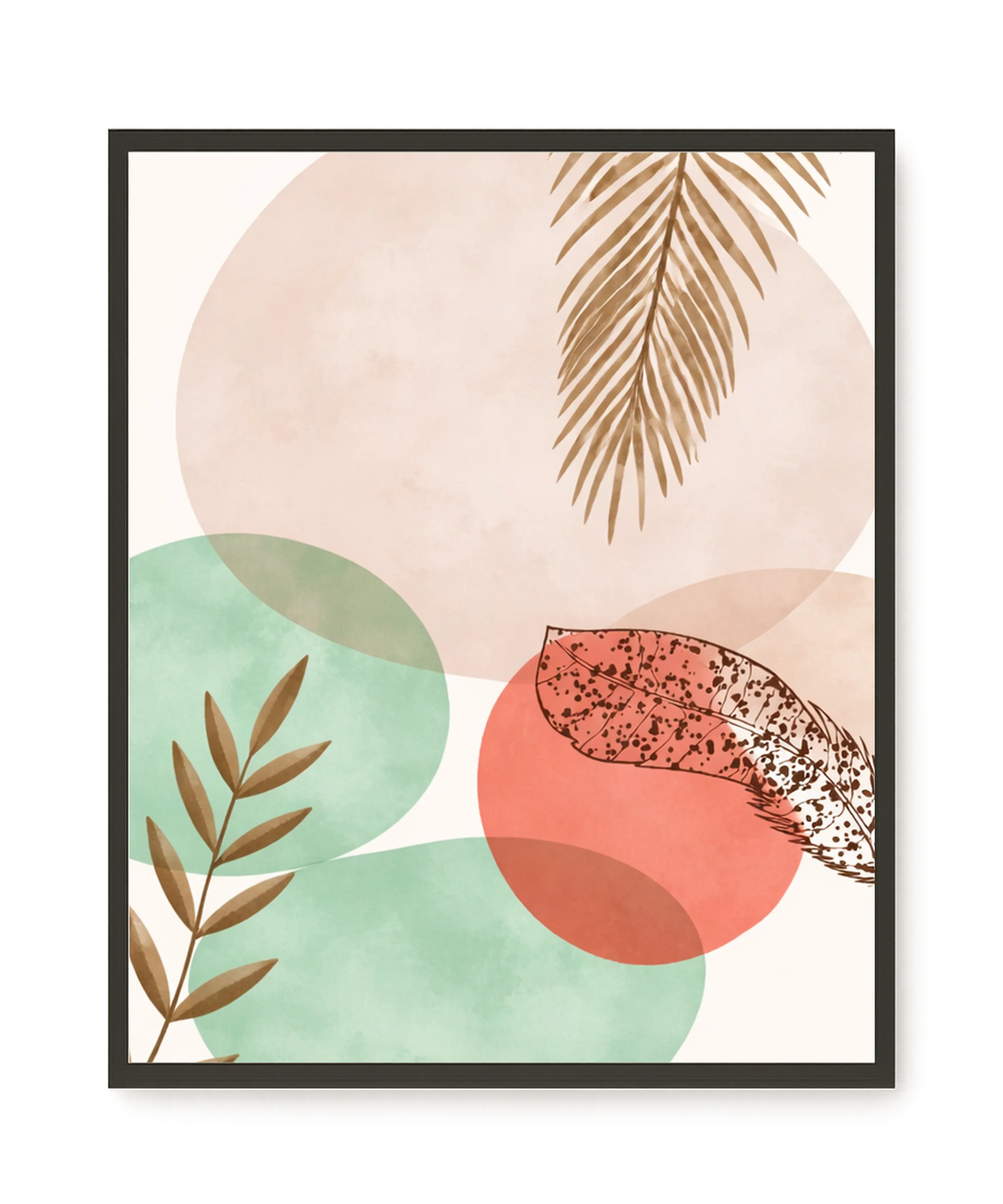 Organic botanical composition with soft colors Canvas Wall Art