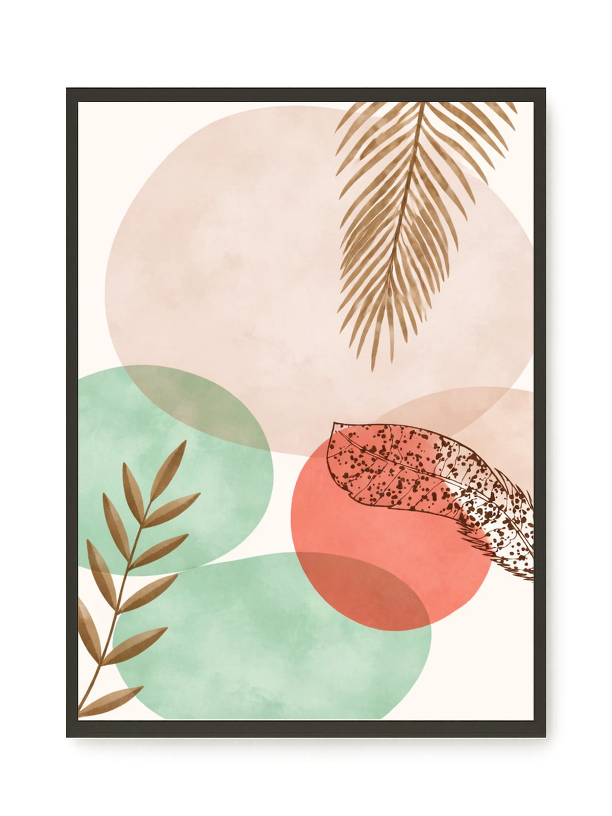 Organic botanical composition with soft colors Canvas Wall Art