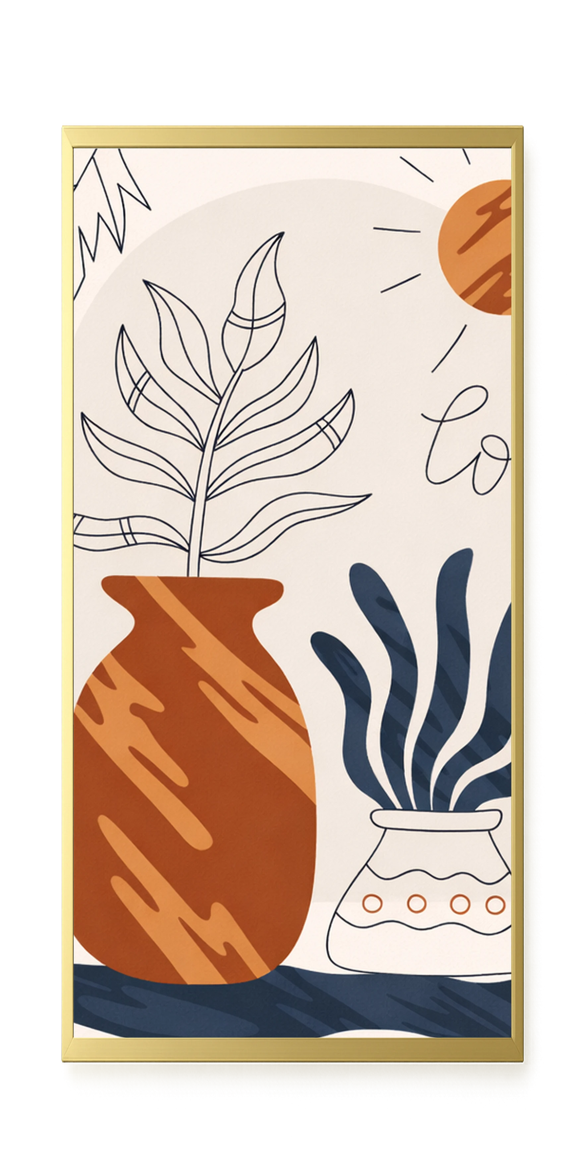 Minimal artistic plant vase illustration Canvas Print
