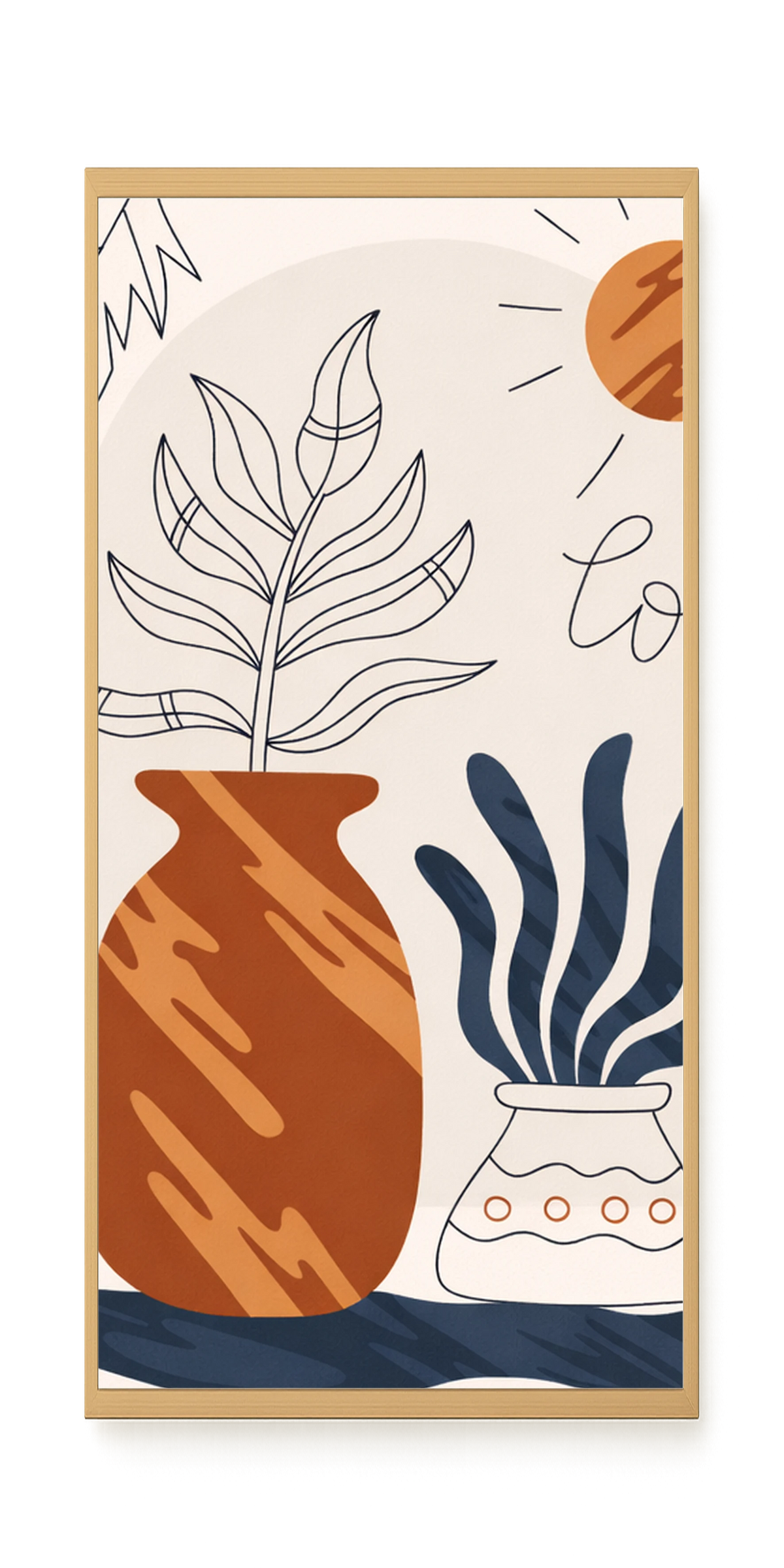 Minimal artistic plant vase illustration Canvas Print