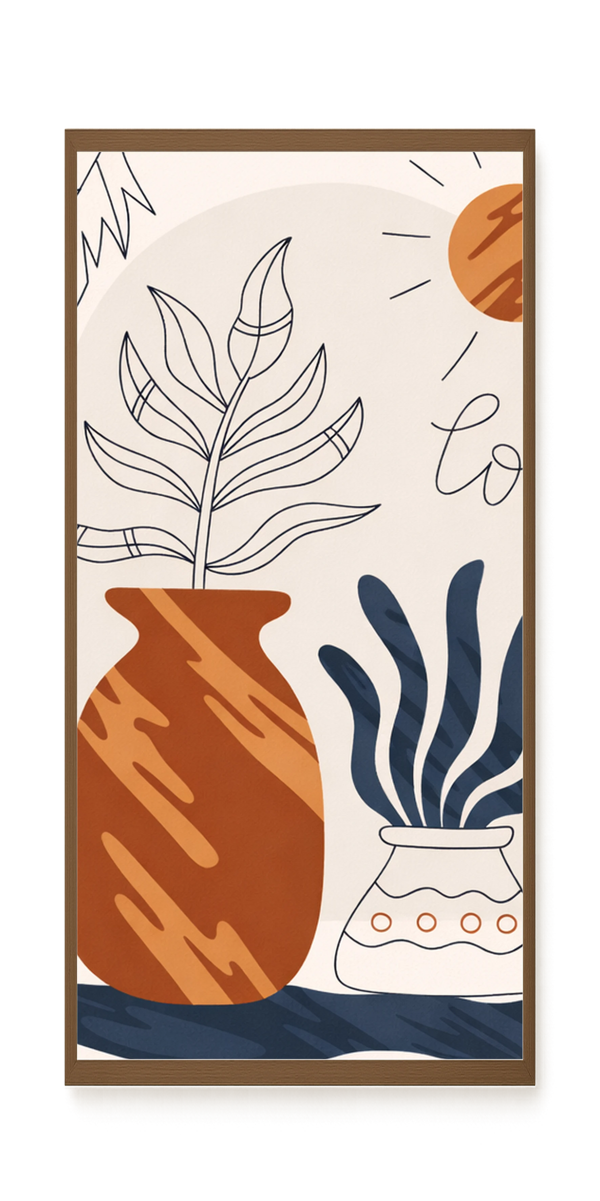 Minimal artistic plant vase illustration Canvas Print
