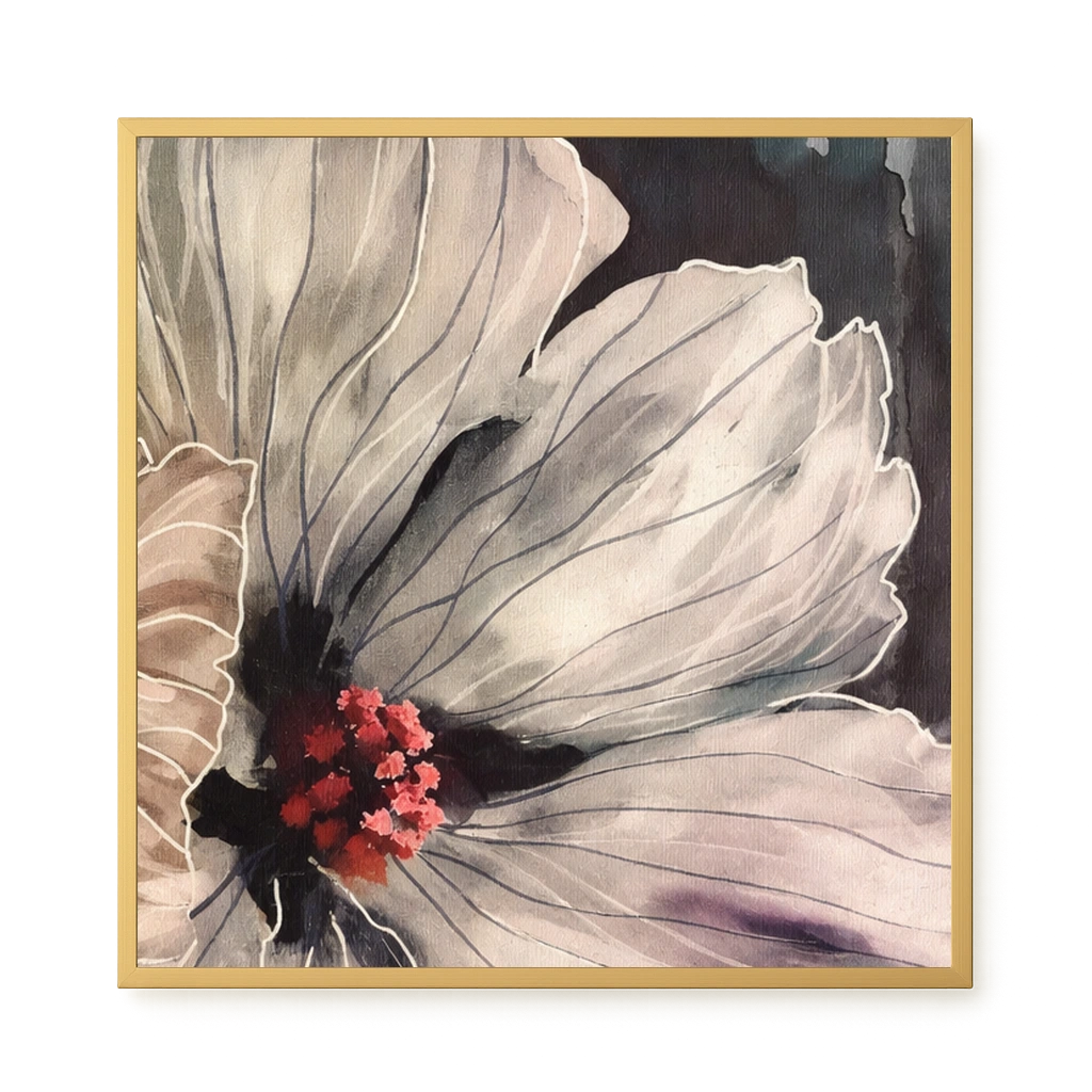 Realistic flower with detailed dark tones Canvas Wall Art