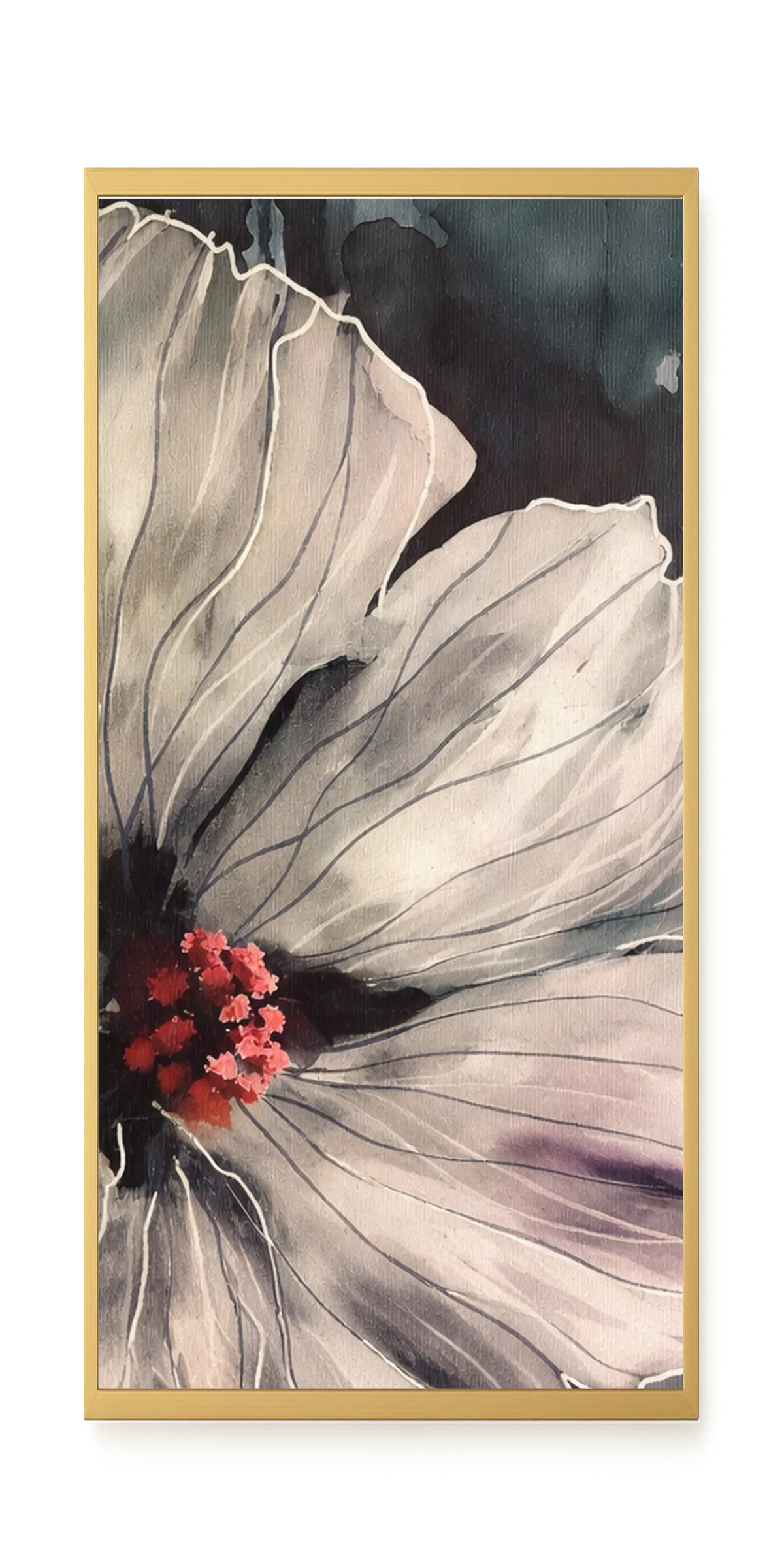Realistic flower with detailed dark tones Canvas Wall Art
