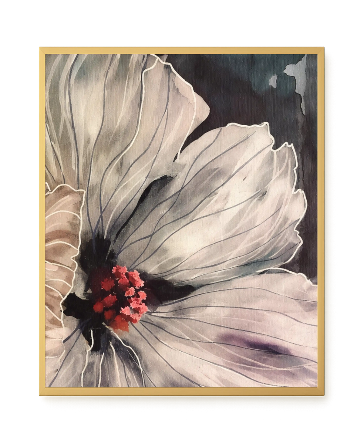 Realistic flower with detailed dark tones Canvas Wall Art