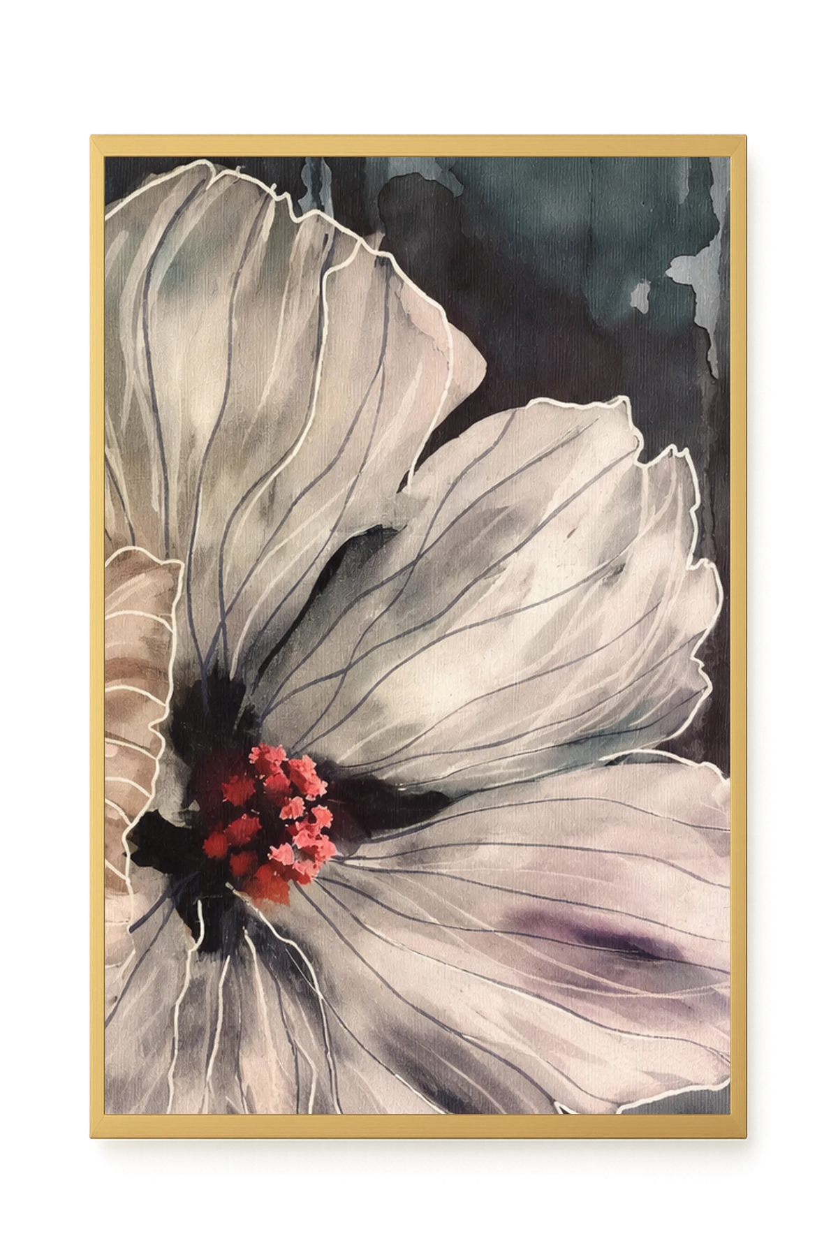 Realistic flower with detailed dark tones Canvas Wall Art