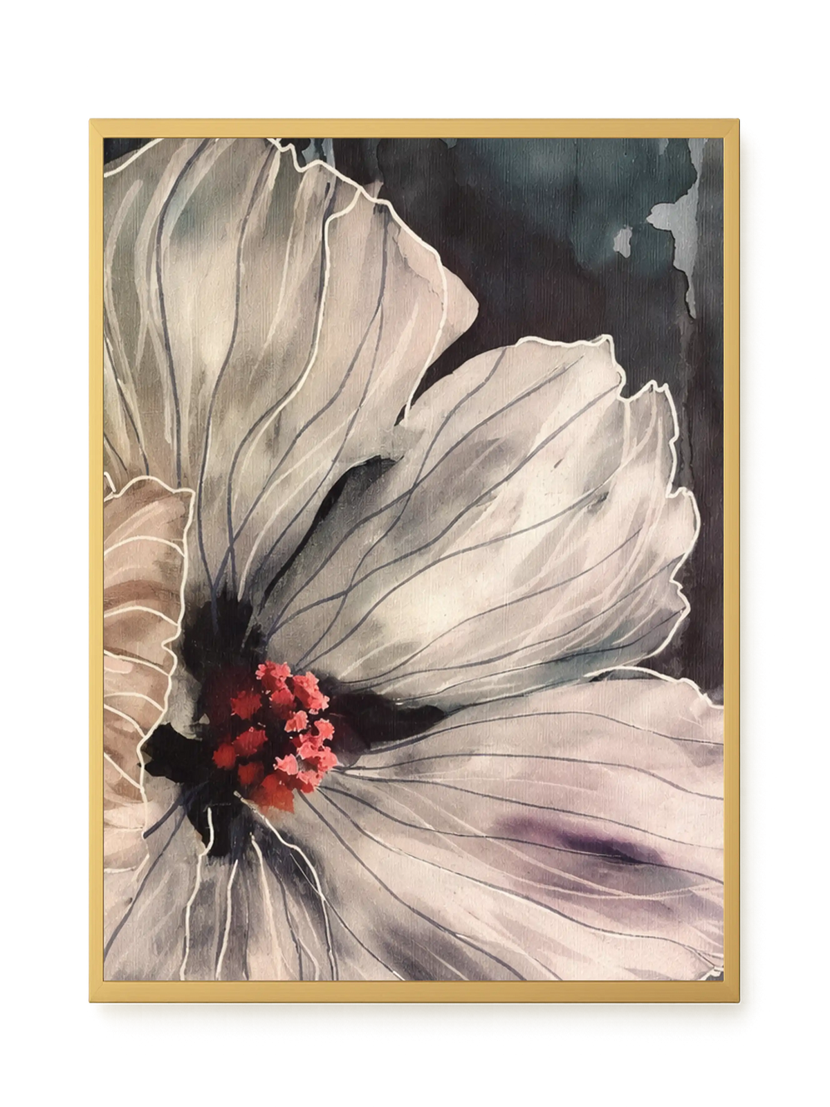 Realistic flower with detailed dark tones Canvas Wall Art