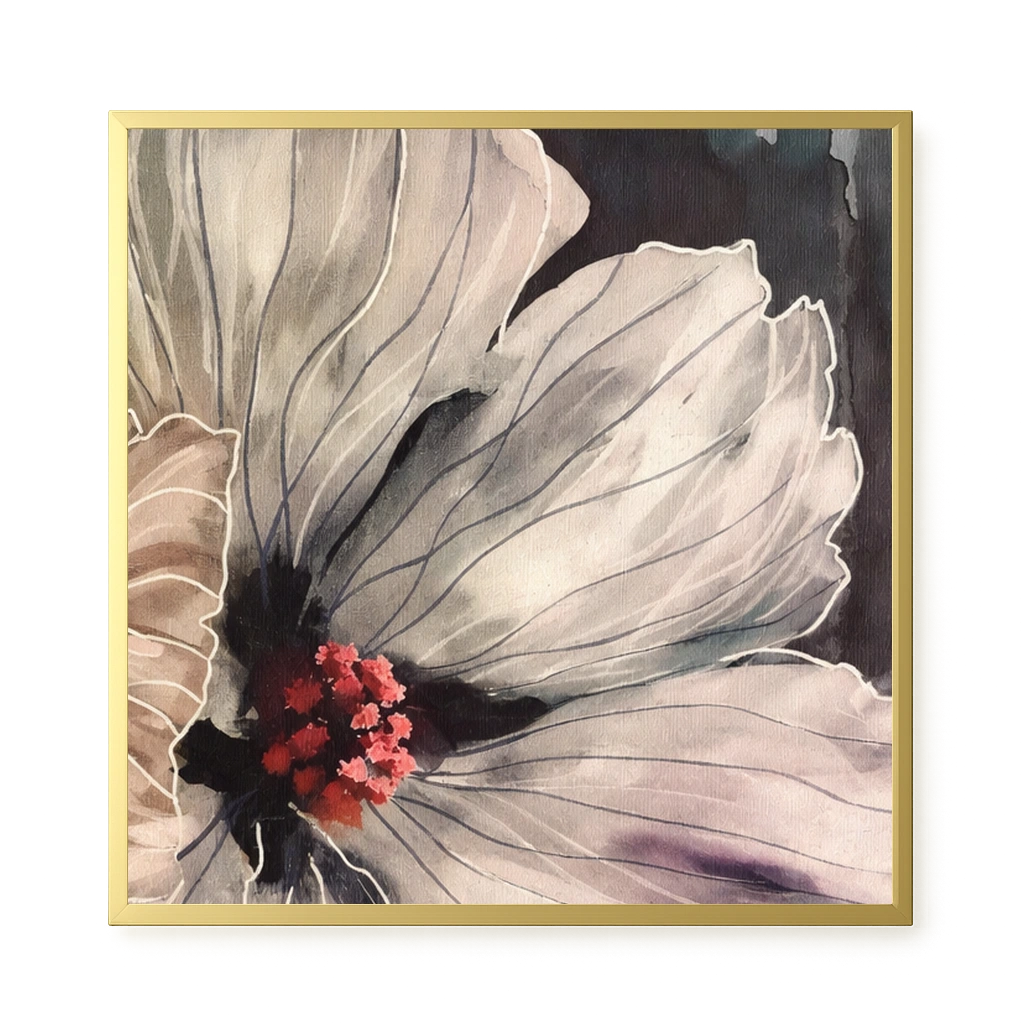 Realistic flower with detailed dark tones Canvas Wall Art