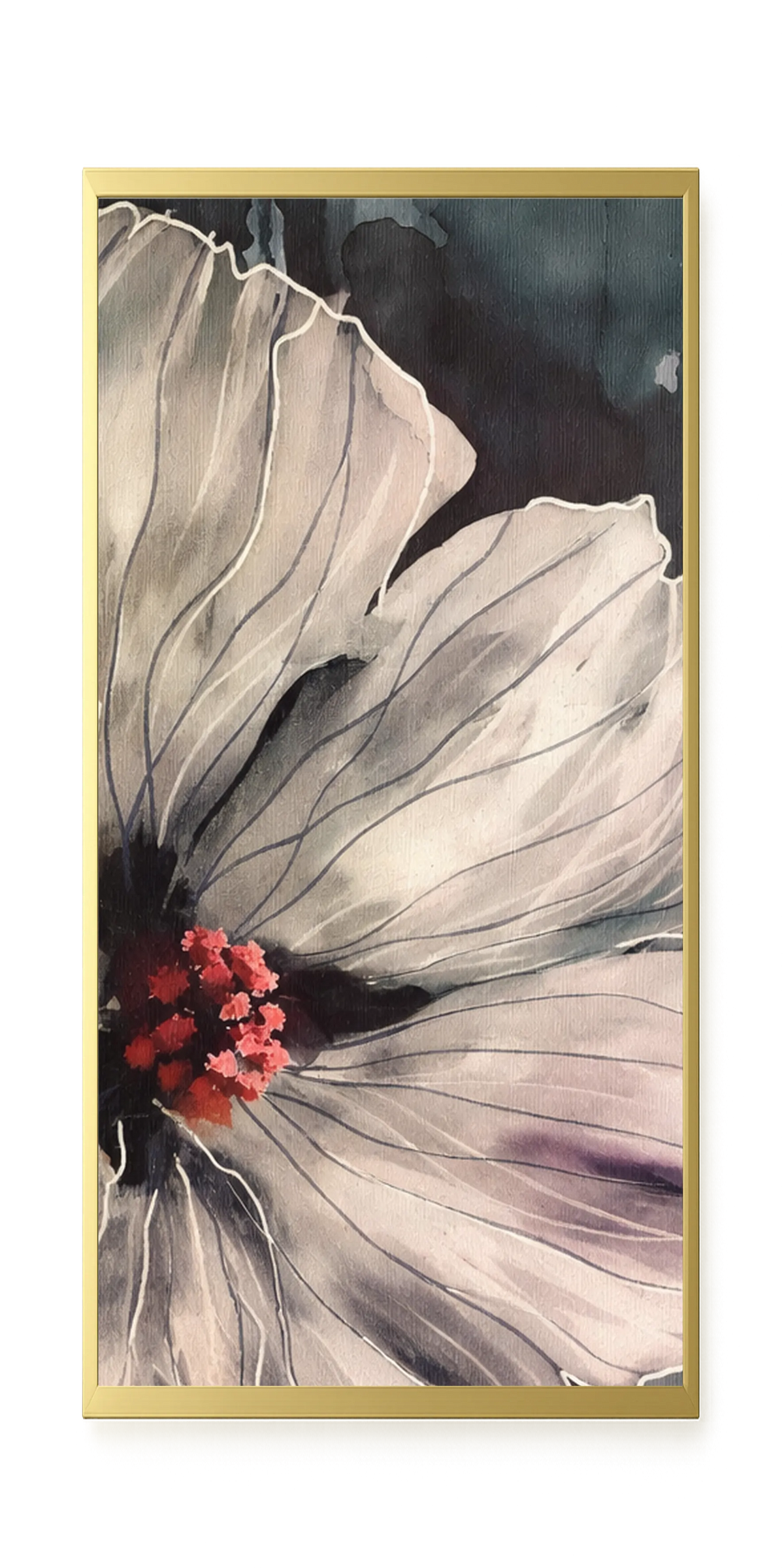 Realistic flower with detailed dark tones Canvas Wall Art