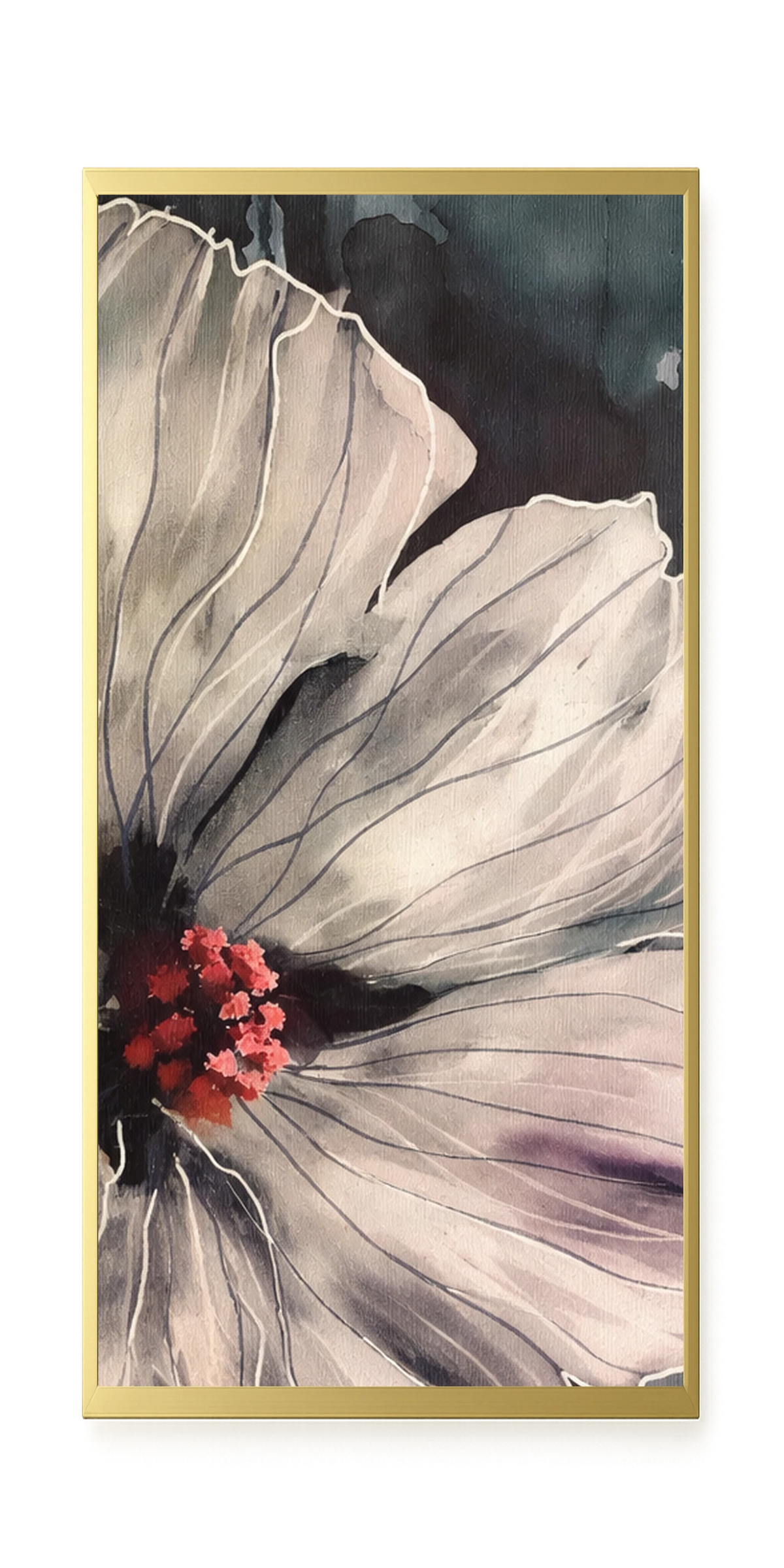 Realistic flower with detailed dark tones Canvas Wall Art