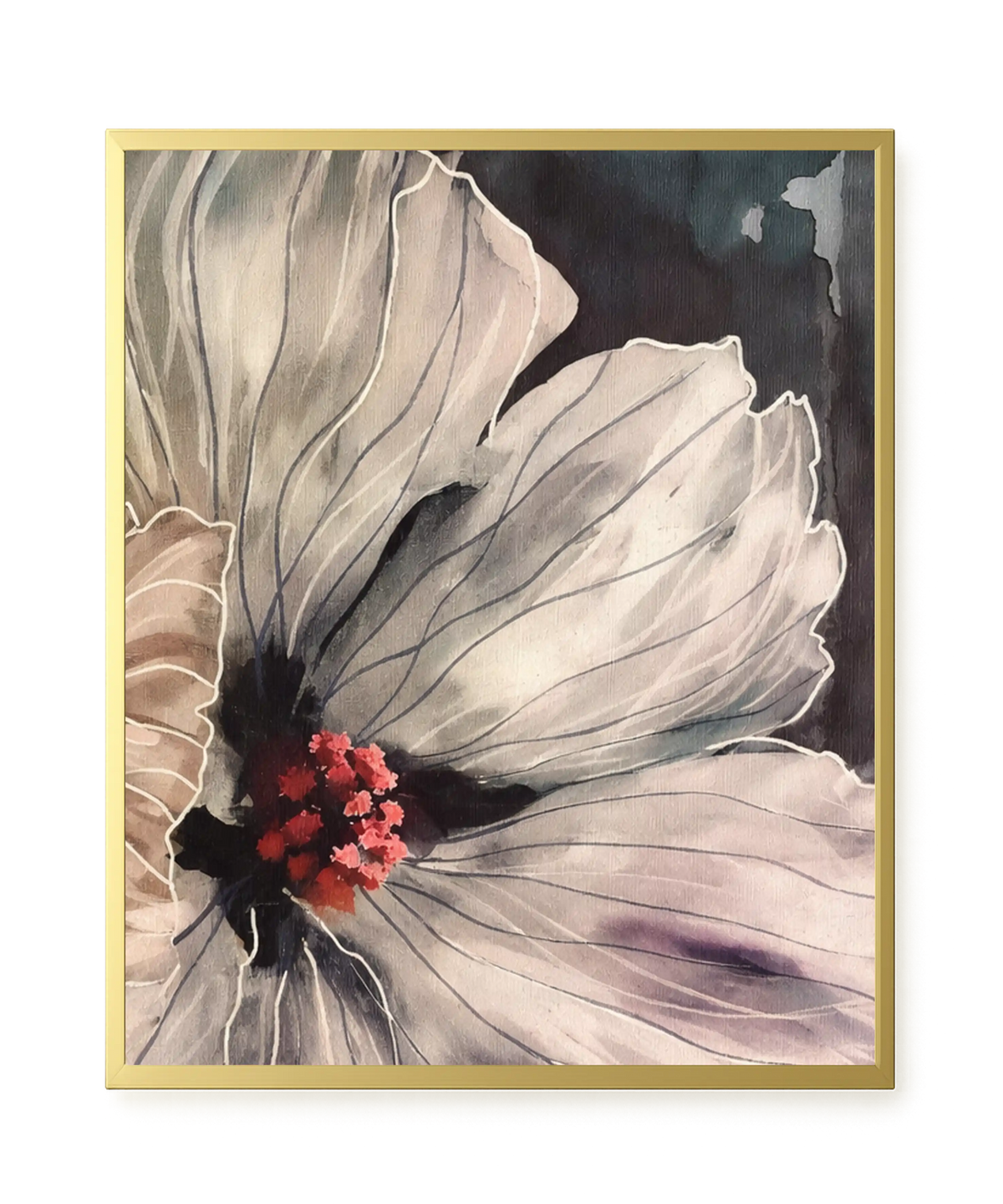 Realistic flower with detailed dark tones Canvas Wall Art