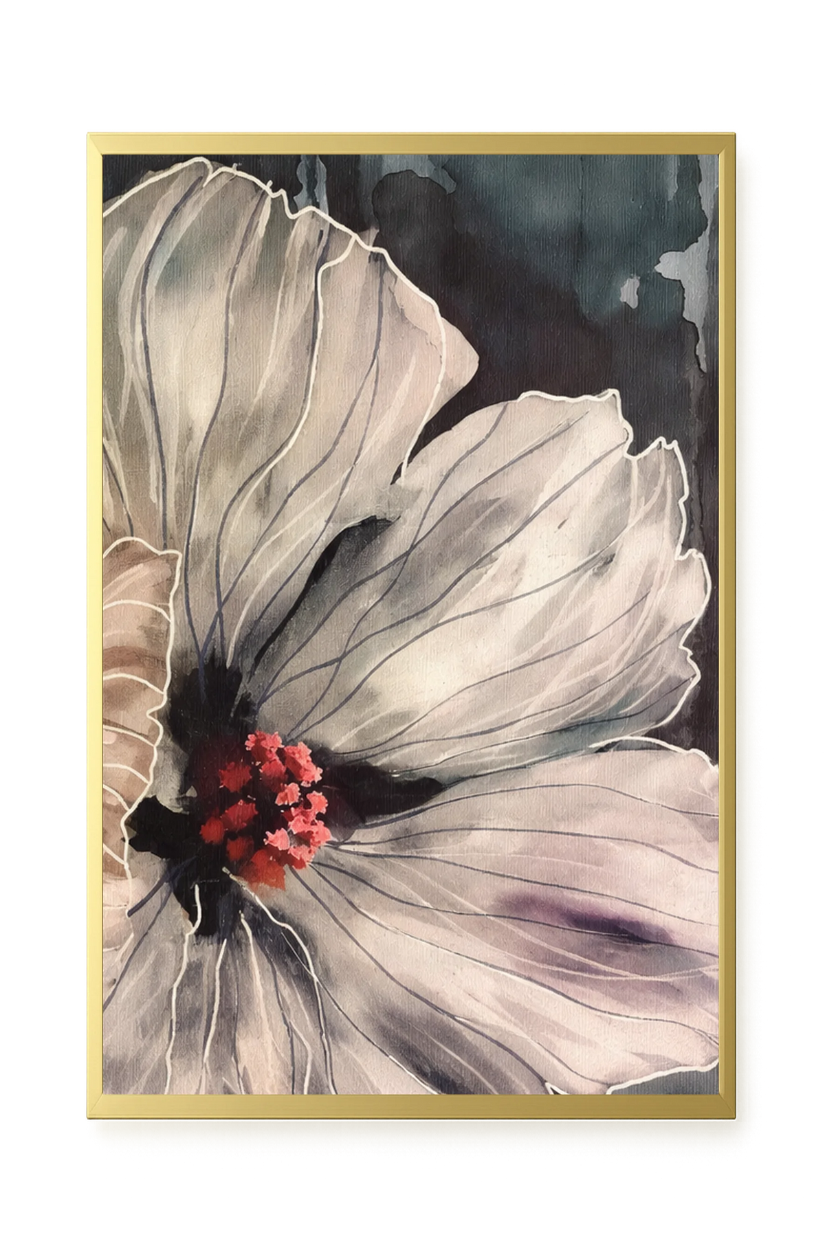 Realistic flower with detailed dark tones Canvas Wall Art