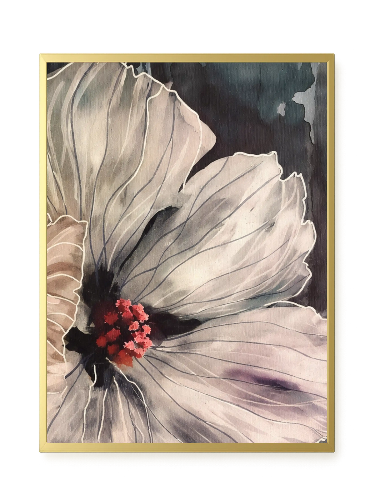 Realistic flower with detailed dark tones Canvas Wall Art