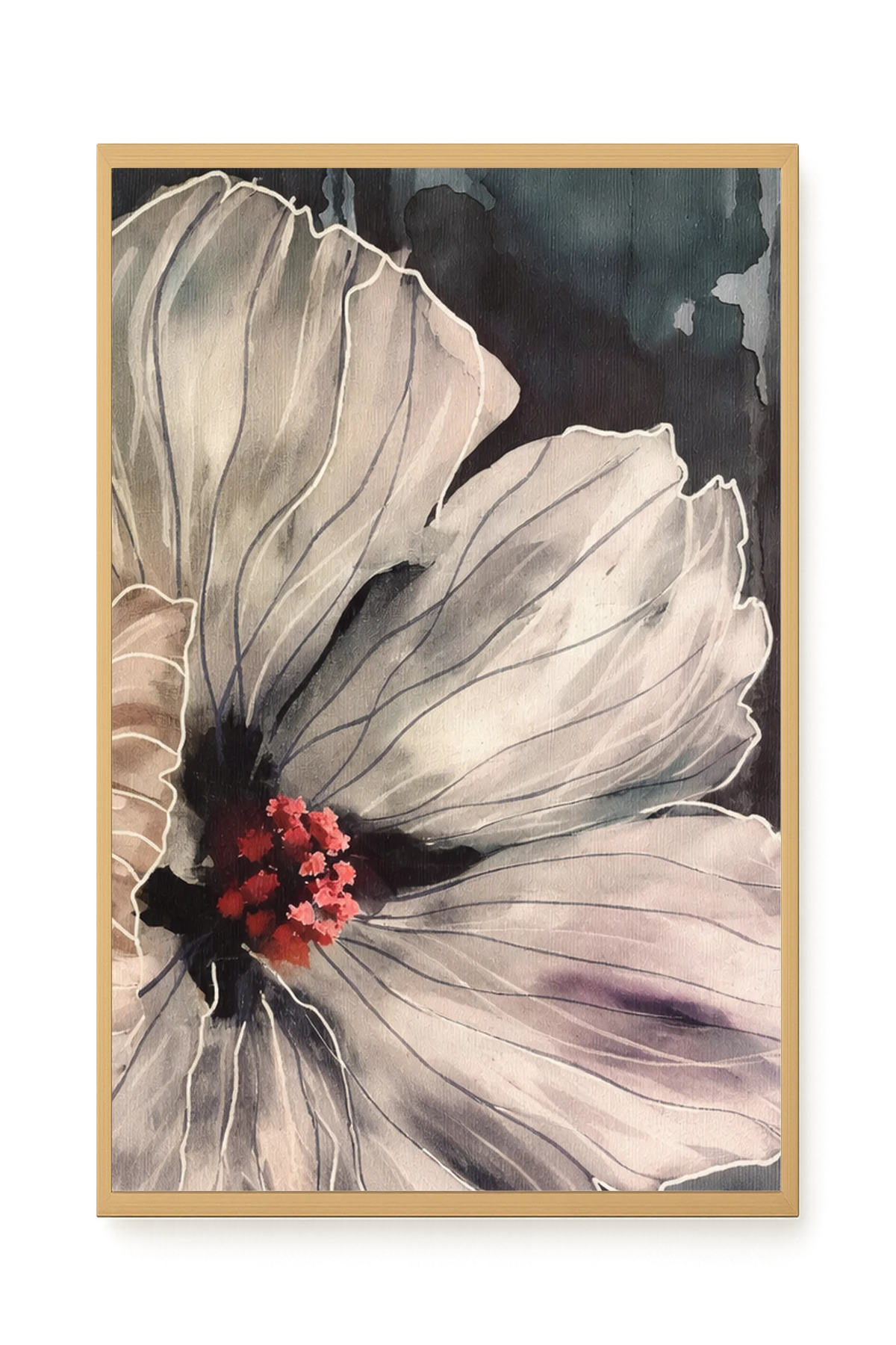 Realistic flower with detailed dark tones Canvas Wall Art