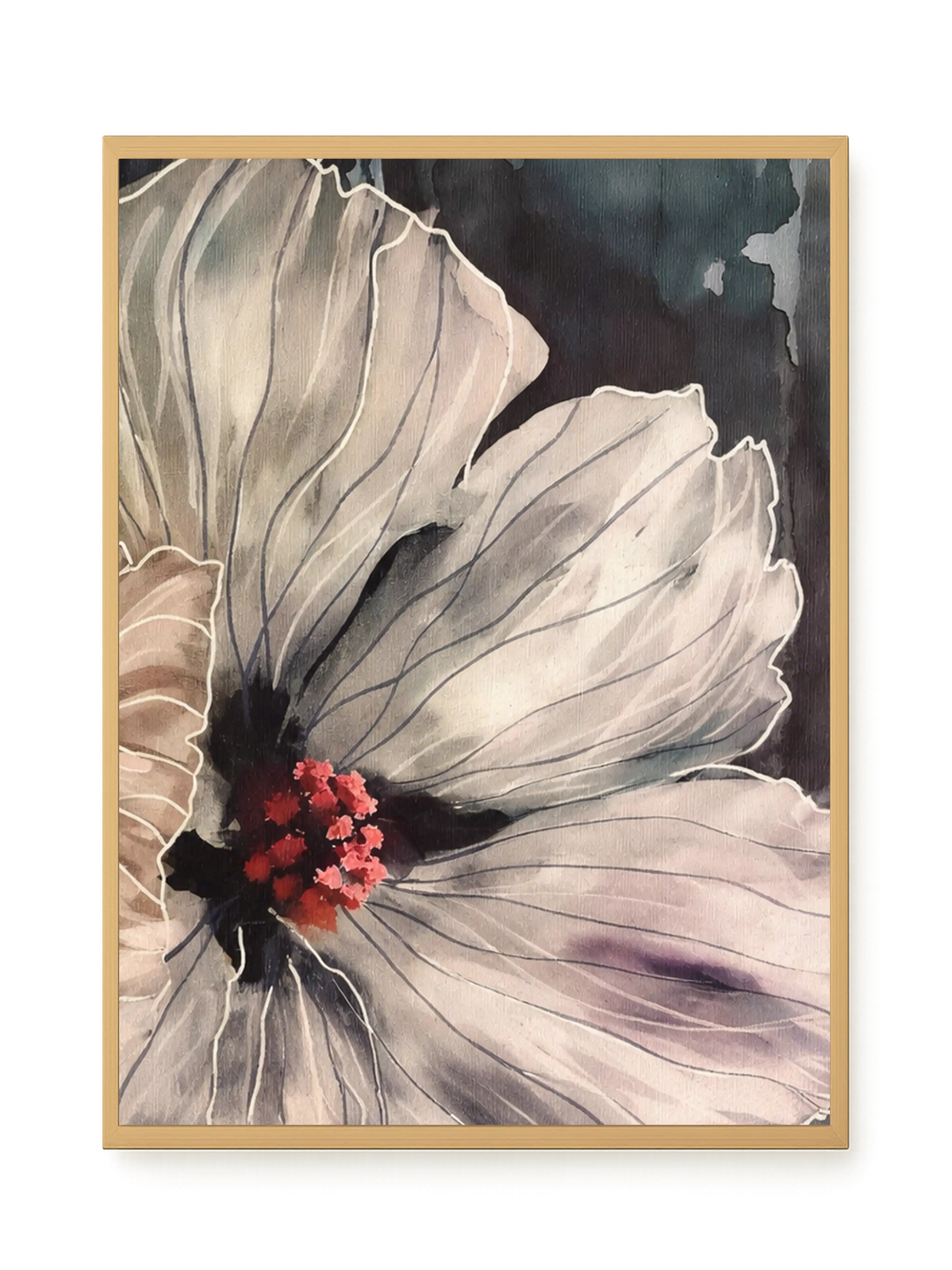 Realistic flower with detailed dark tones Canvas Wall Art