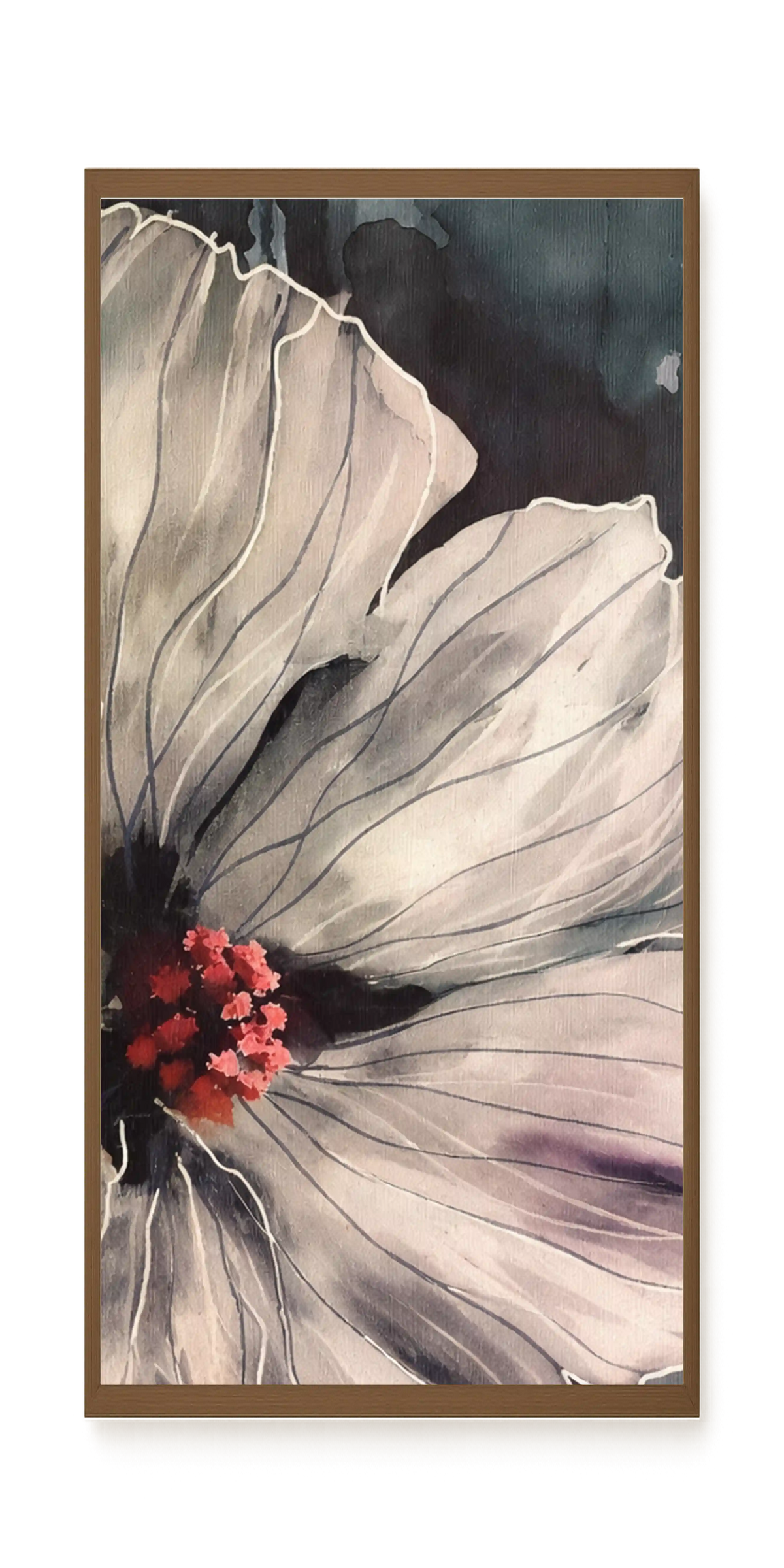 Realistic flower with detailed dark tones Canvas Wall Art