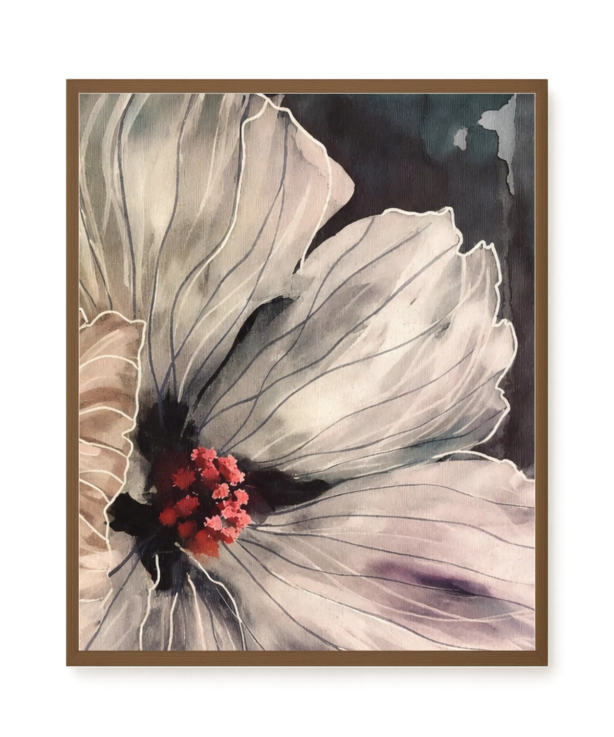 Realistic flower with detailed dark tones Canvas Wall Art