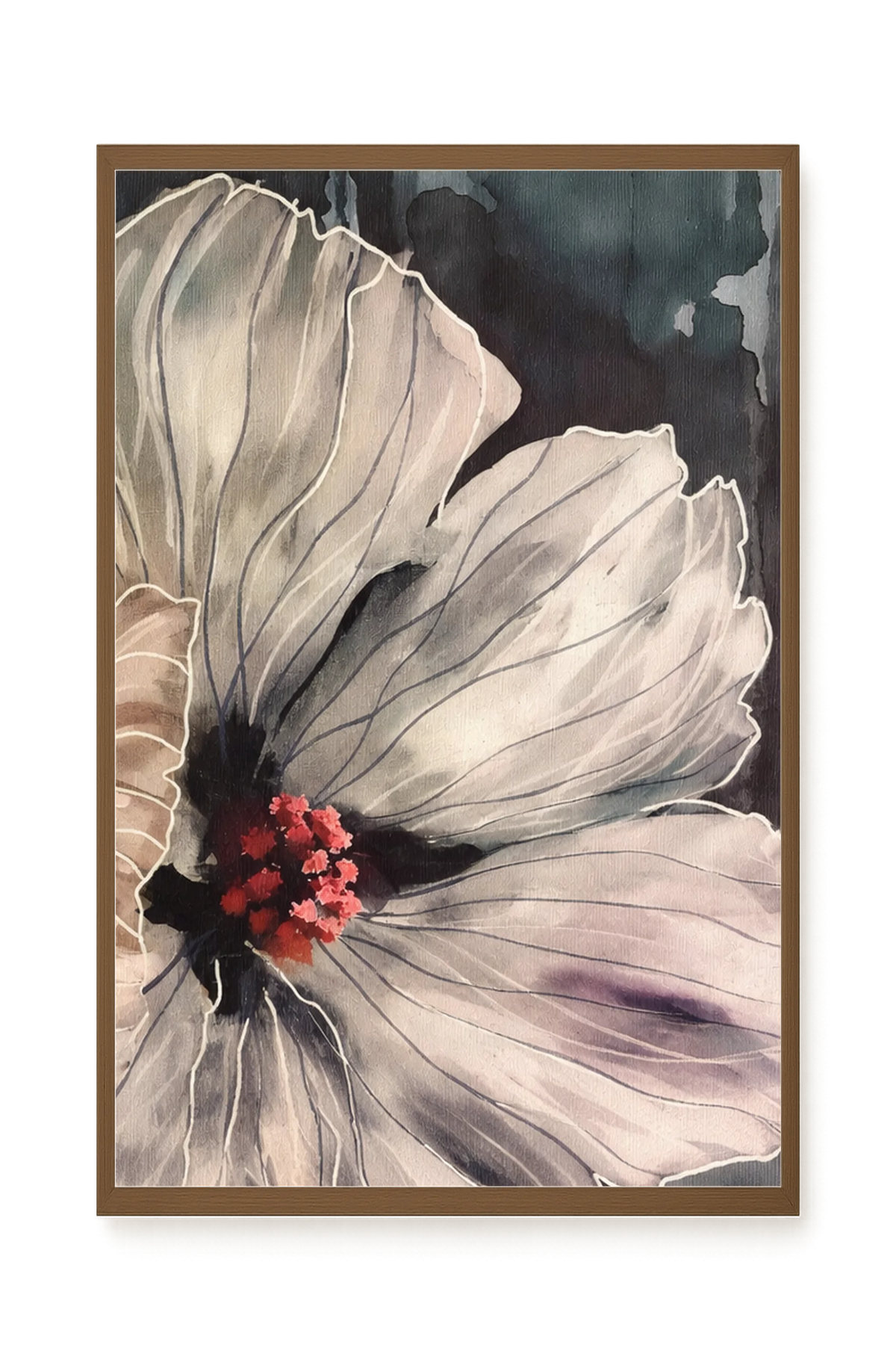 Realistic flower with detailed dark tones Canvas Wall Art