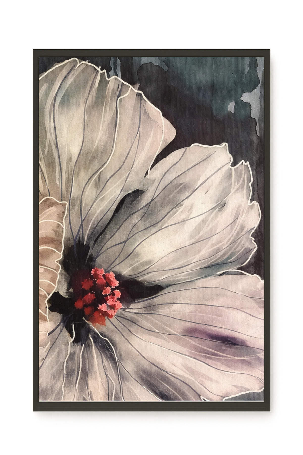 Realistic flower with detailed dark tones Canvas Wall Art