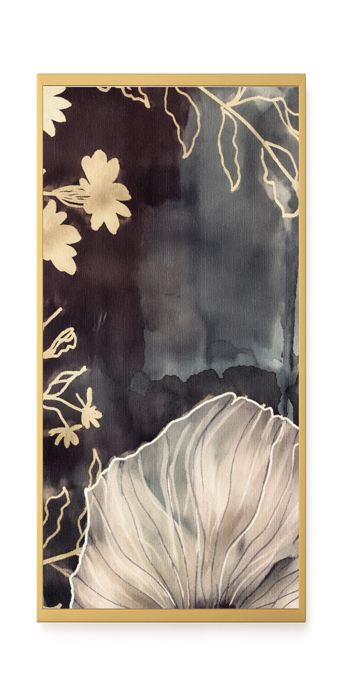 Dark floral composition with fine details Canvas Wall Art