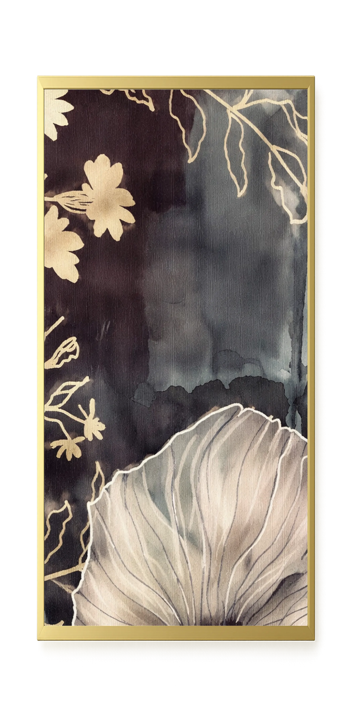 Dark floral composition with fine details Canvas Wall Art
