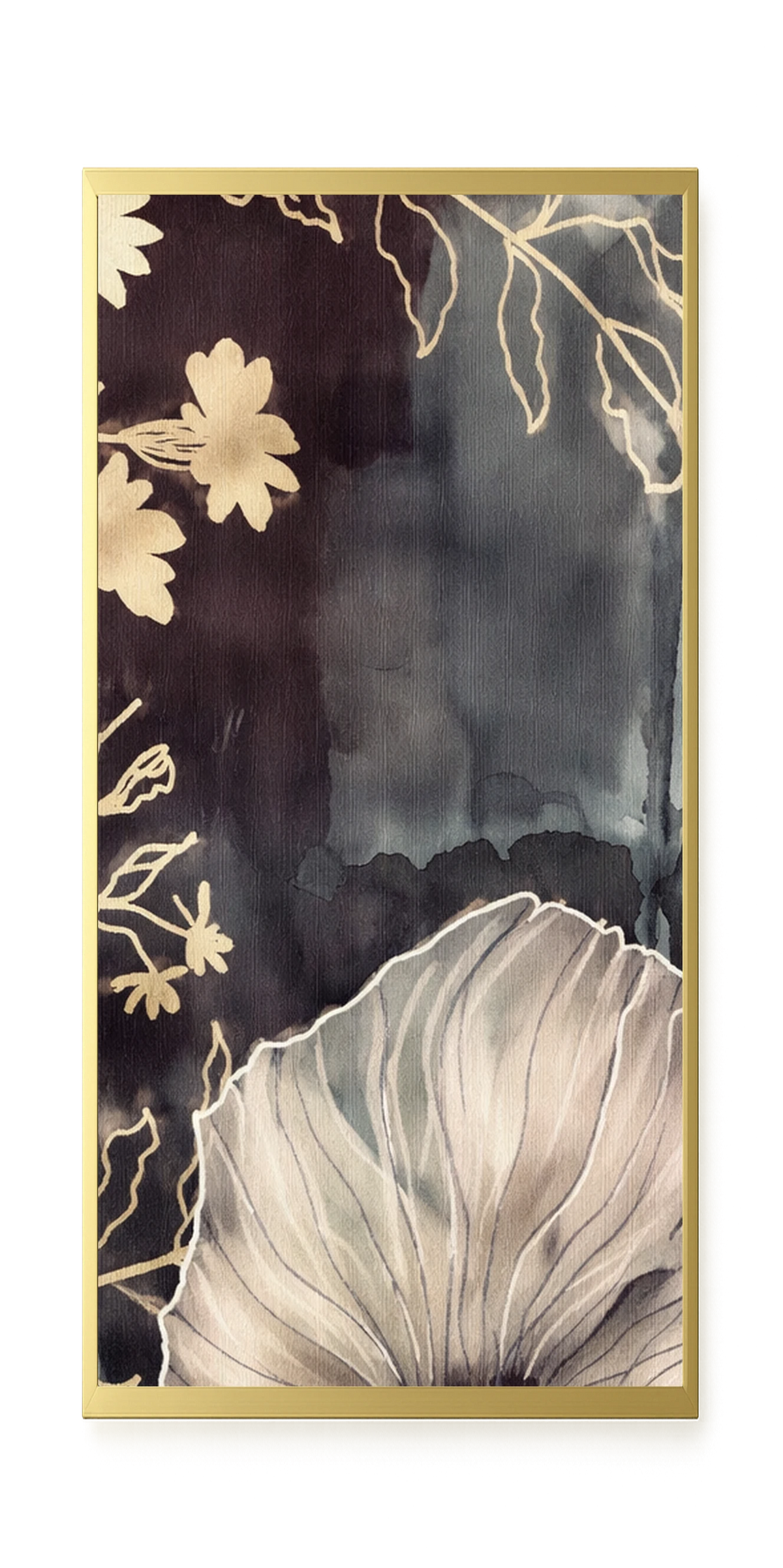Dark floral composition with fine details Canvas Wall Art