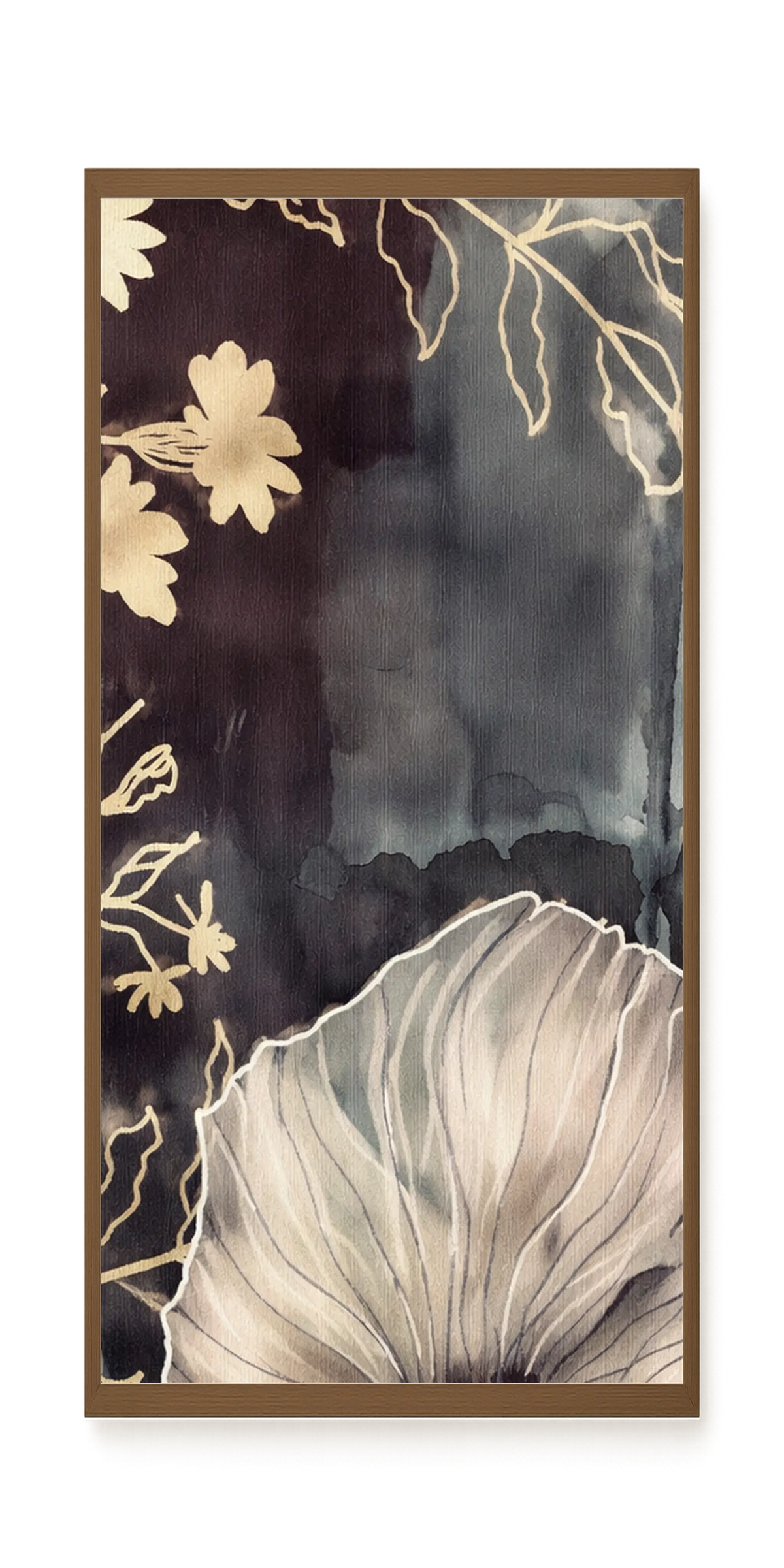 Dark floral composition with fine details Canvas Wall Art