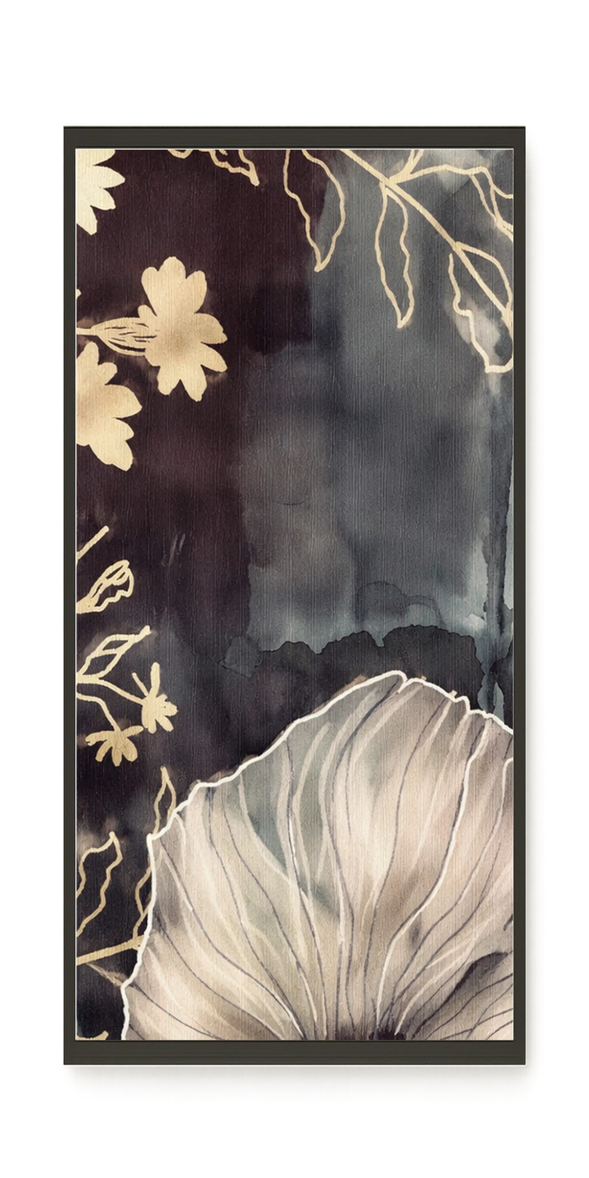 Dark floral composition with fine details Canvas Wall Art