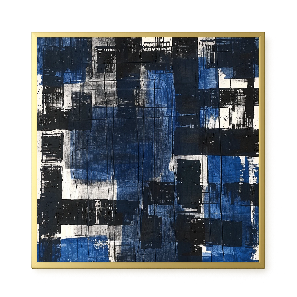 Blue Blocks Canvas Wall Art
