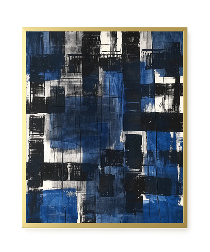 Blue Blocks Canvas Wall Art