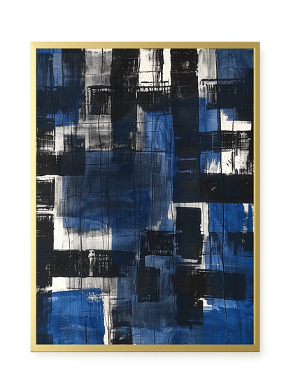 Blue Blocks Canvas Wall Art