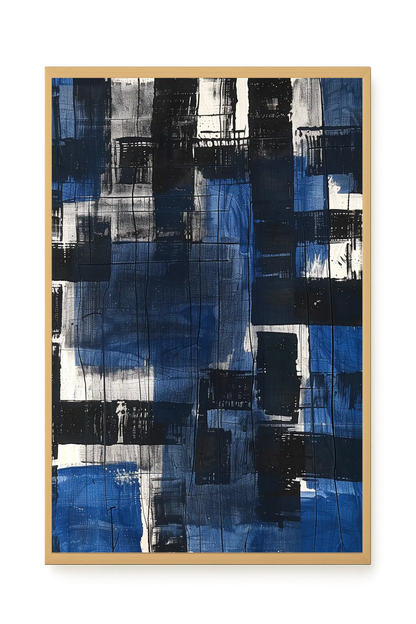 Blue Blocks Canvas Wall Art