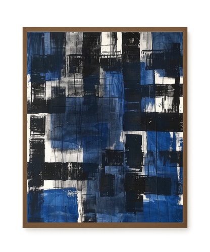 Blue Blocks Canvas Wall Art
