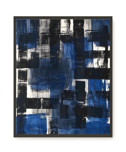 Blue Blocks Canvas Wall Art